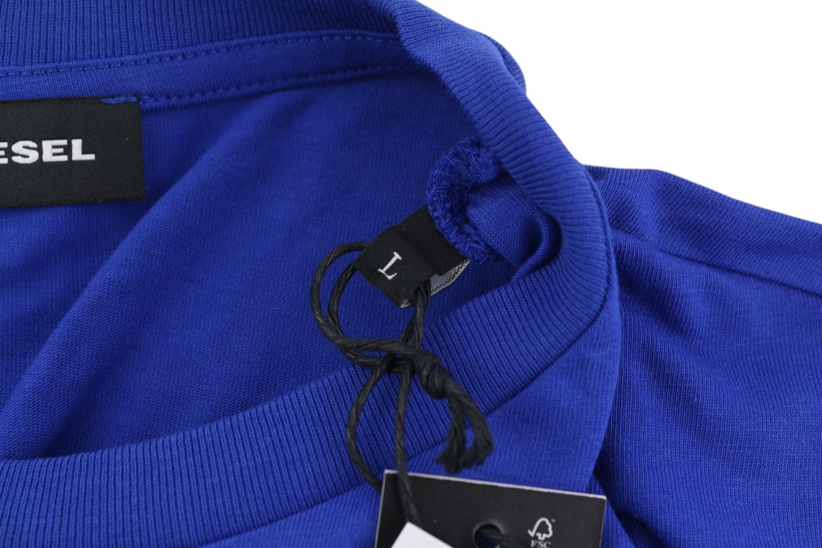 DIESEL T-Diegos-LS-K27 Men T-Shirt L Mid Blue Pullover Crew Neck Long Sleeve