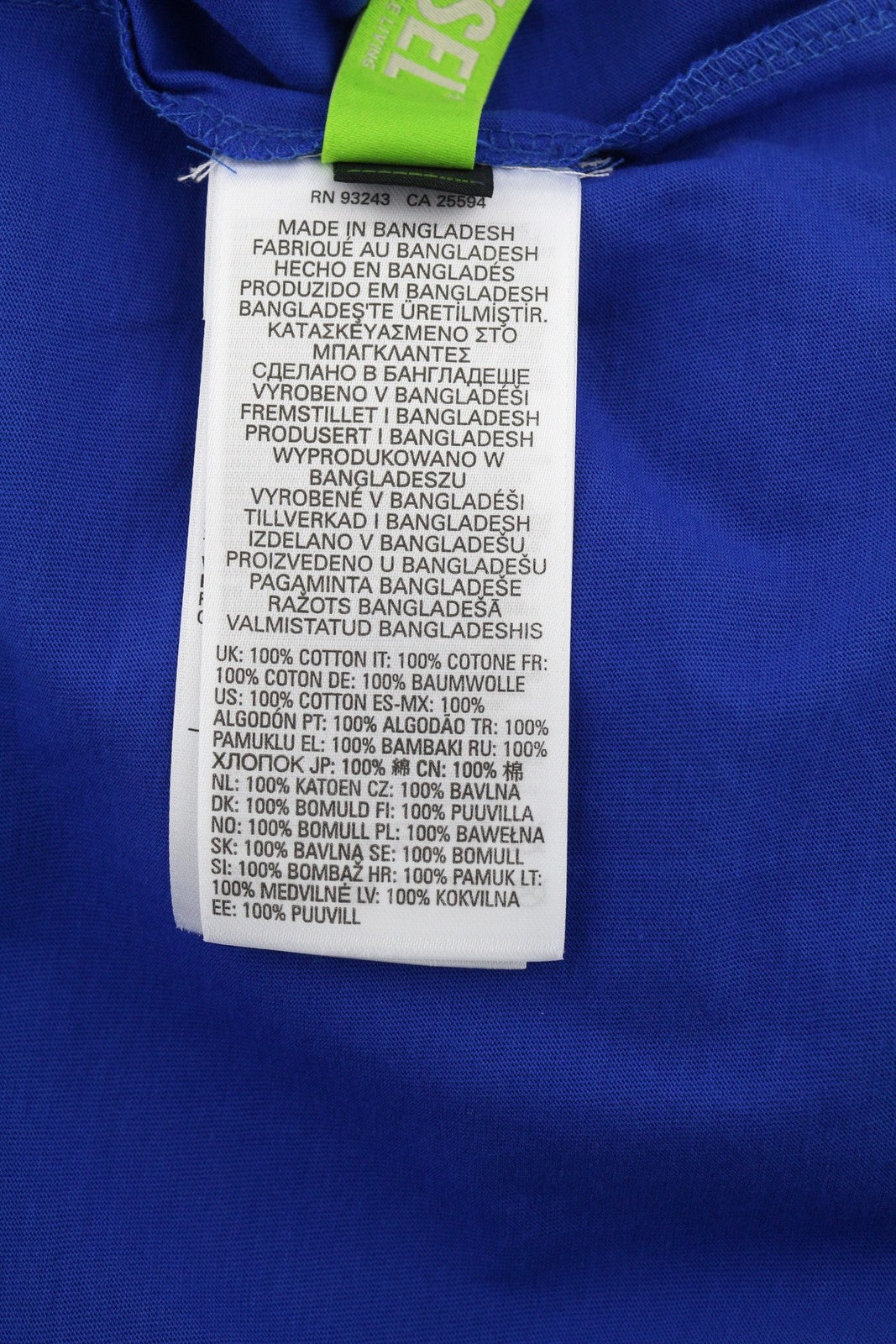 DIESEL T-Diegos-LS-K27 Men T-Shirt M Mid Blue Pullover Crew Collar