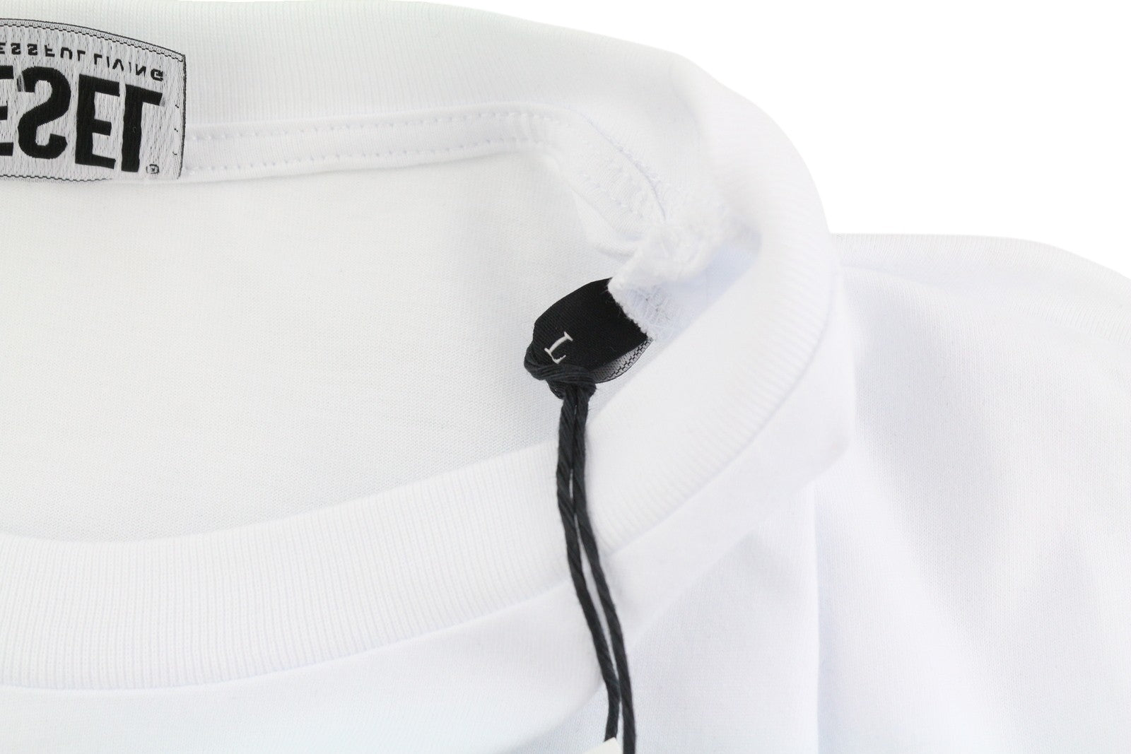 DIESEL T-Just-LS-Slits-B53 Mens T-Shirt L White Pullover Crew Collar