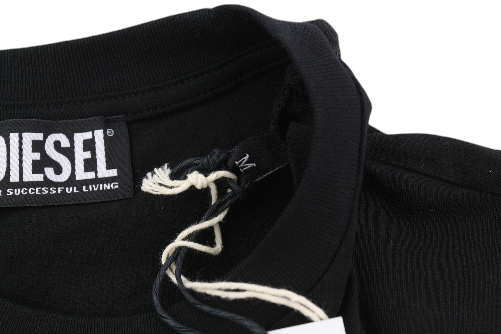 DIESEL T-Diegos-LS-K27 Men's T-Shirt M Black Pullover Crew Collar