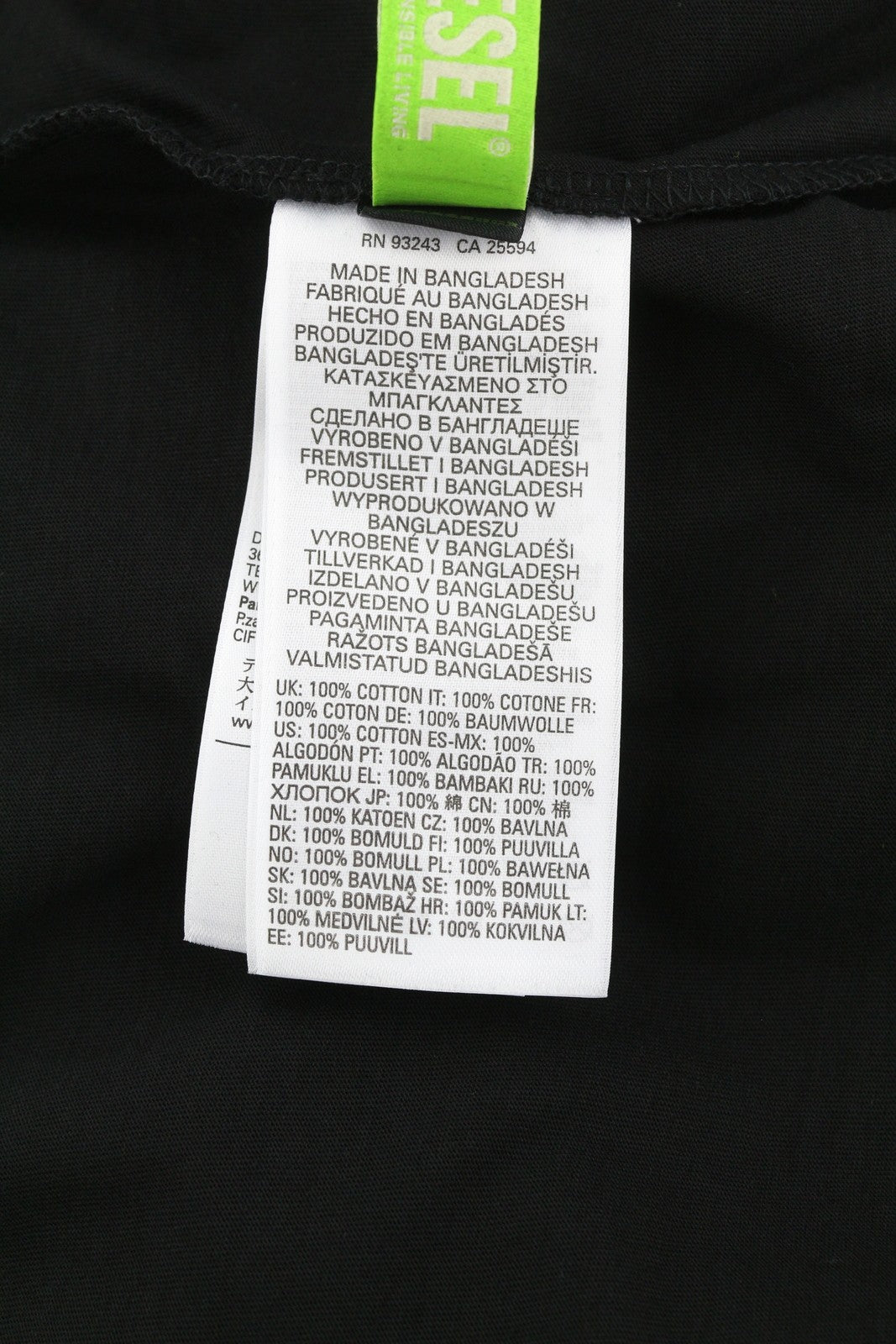 DIESEL T-Diegos-LS-K27 Men's T-Shirt M Black Pullover Crew Collar