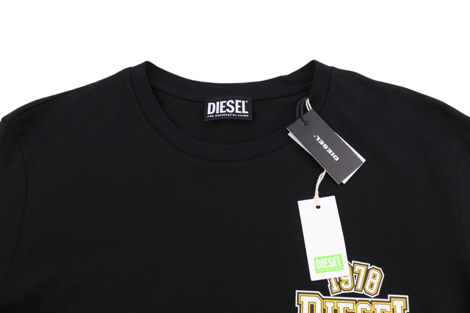 DIESEL T-Diegos-LS-K27 Mens T-Shirt 2XL Black Pullover Crew Neck