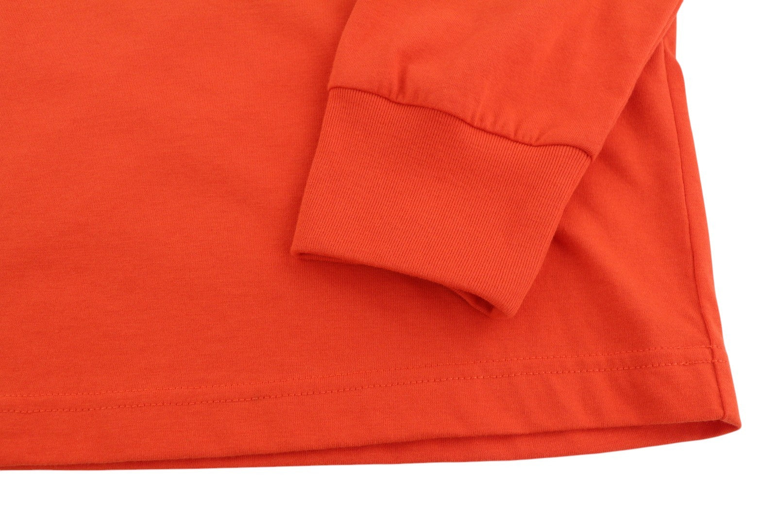 DIESEL T-Just-LS-E6 Men T-Shirt L Orange Pullover Long Sleeve Crew Collar Tricot