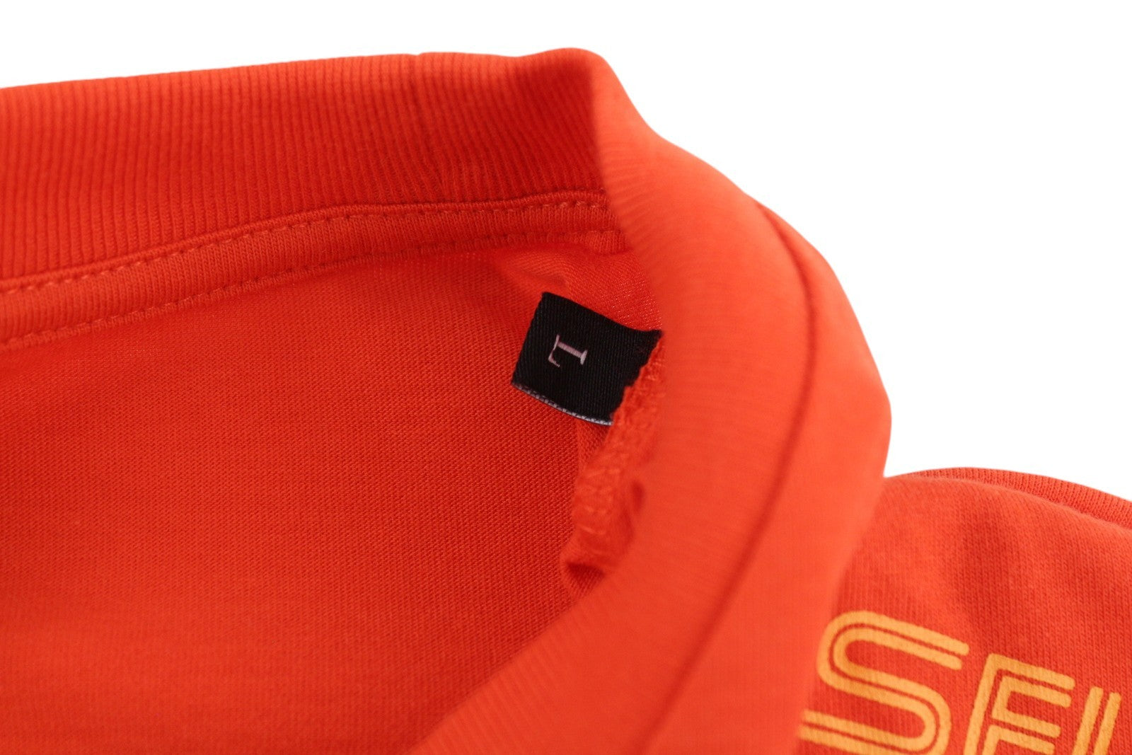 DIESEL T-Just-LS-E6 Men T-Shirt L Orange Pullover Long Sleeve Crew Collar Tricot