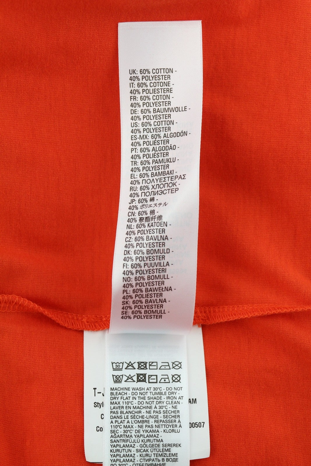 DIESEL T-Just-LS-E6 Men T-Shirt L Orange Pullover Long Sleeve Crew Collar Tricot