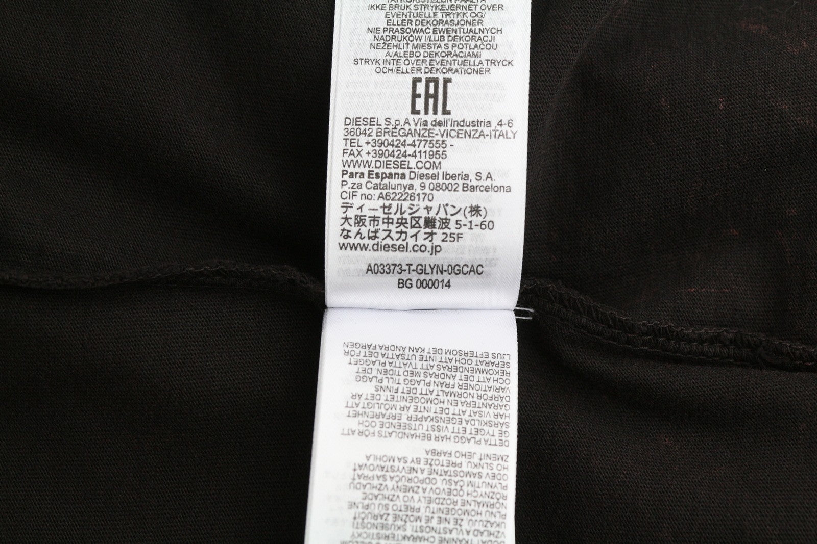 DIESEL T-Glyn Mens T-Shirt M Long Sleeved Acid Wash Effect Crew Neck  RRP125