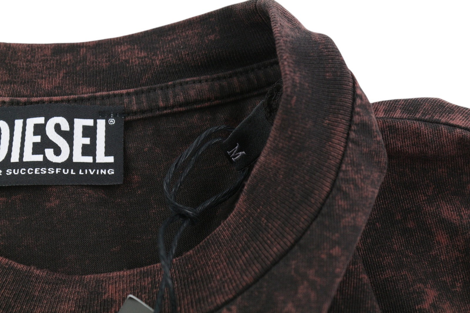 DIESEL T-Glyn Mens T-Shirt M Long Sleeved Acid Wash Effect Crew Neck  RRP125