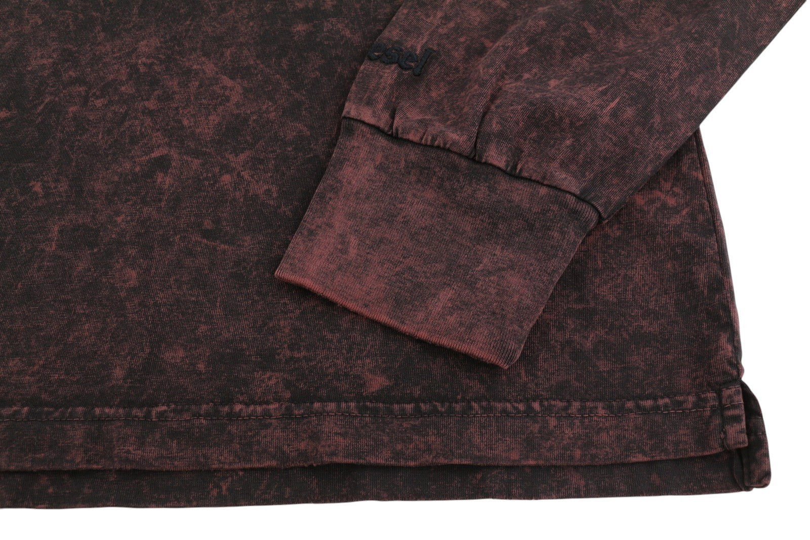 DIESEL T-Glyn Mens T-Shirt 2XL Long Sleeve Acid Wash Effect Crew Collar RRP€125