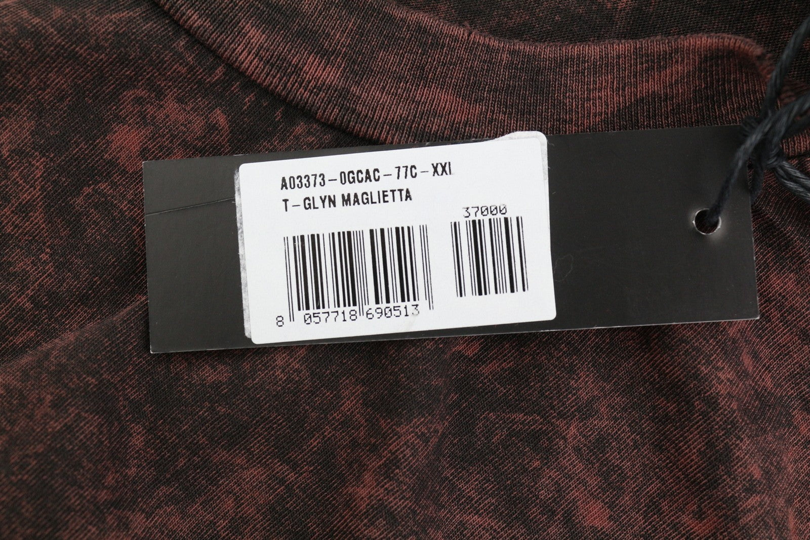 DIESEL T-Glyn Mens T-Shirt 2XL Long Sleeve Acid Wash Effect Crew Collar RRP€125