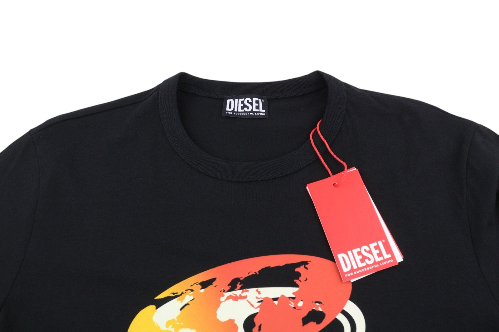DIESEL T-Diegor-E3 Mens T-Shirt L Black Short Sleeved Crew Collar  Tricot