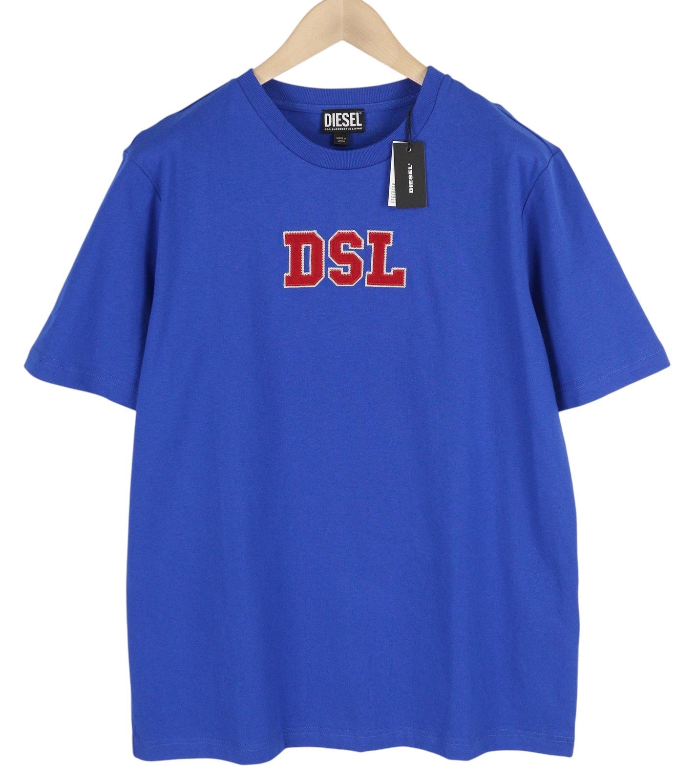 DIESEL T-Just-B85 Mens T-Shirt M Blue Short Sleeve Crew Collar  Tricot