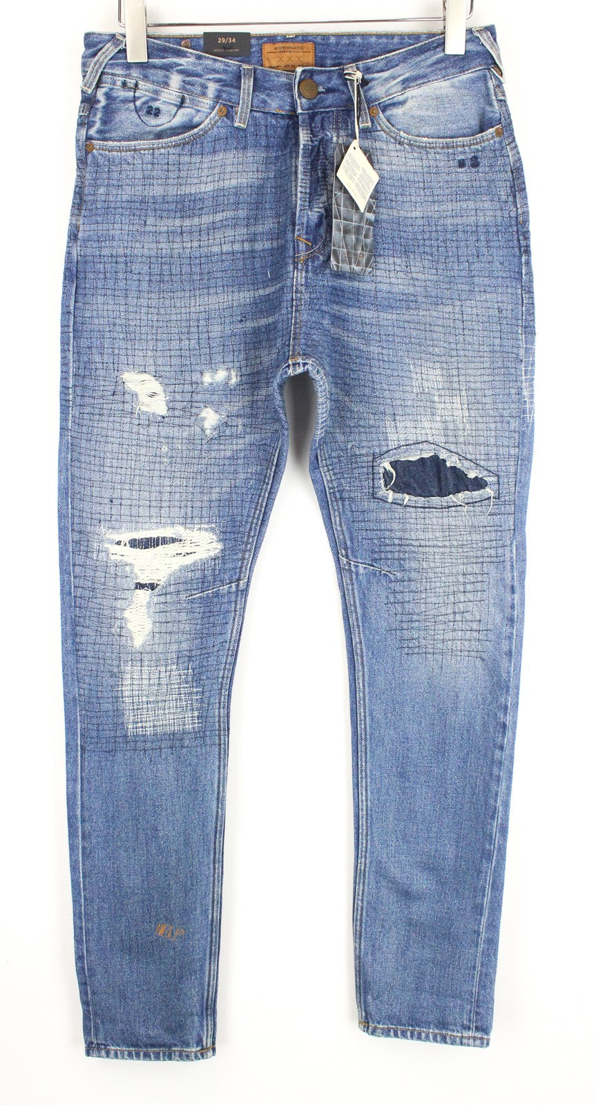 SCOTCH & SODA Stump XXX Lot.22 Men's W31/L30 Patched Jeans Loose Tapered