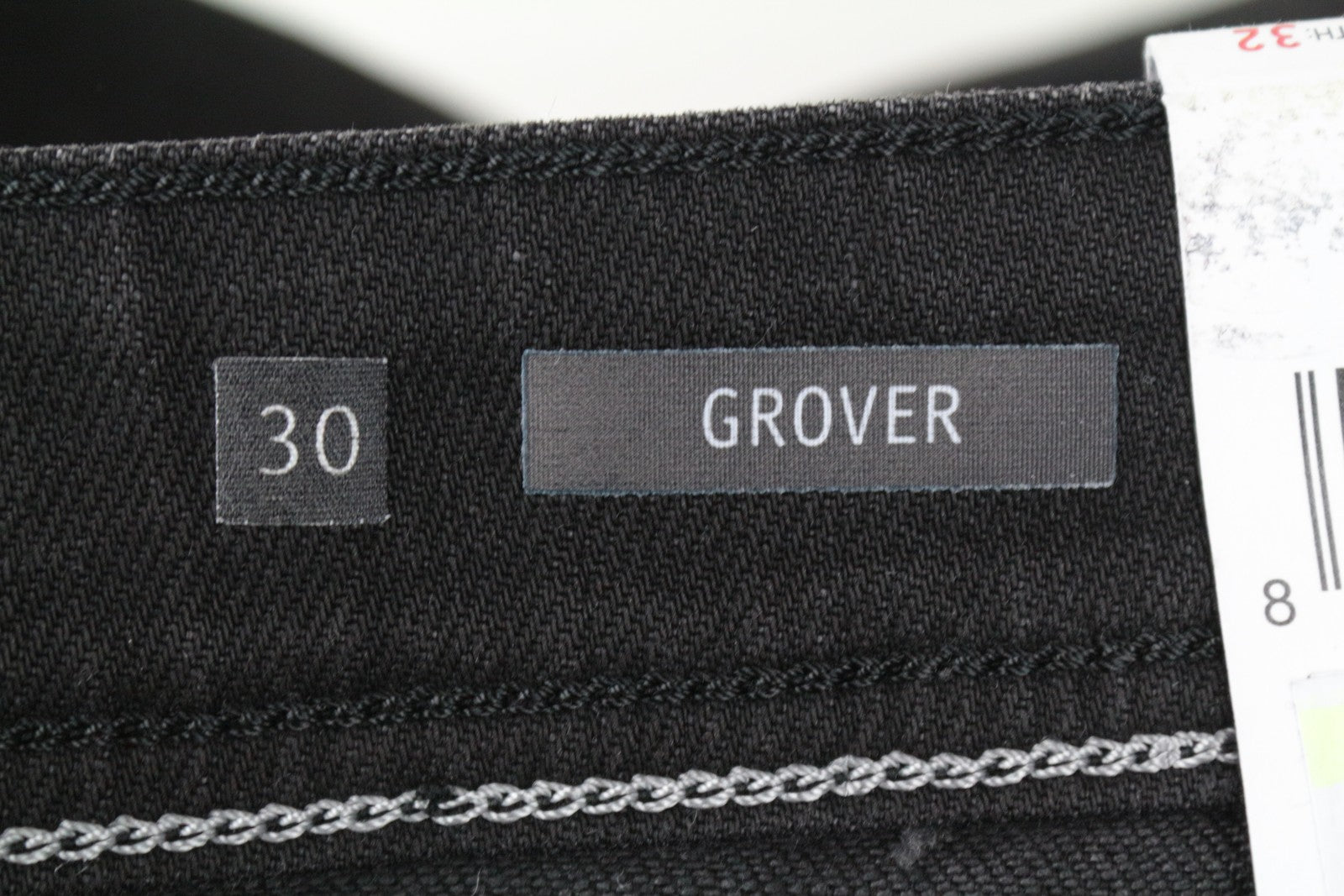 REPLAY Grover Men's W30/L32 Dark Grey Selvedge Straight Jeans Stretch Classic