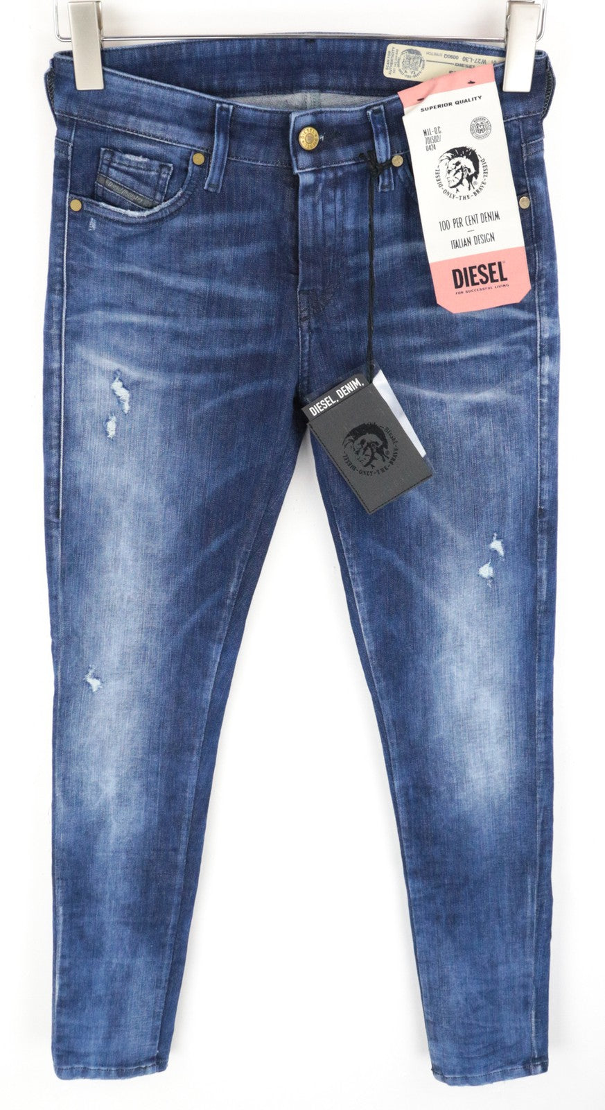 DIESEL Slandy 0090Q Women's W27/L30 Skinny Jeans Super Slim Aged Distressed