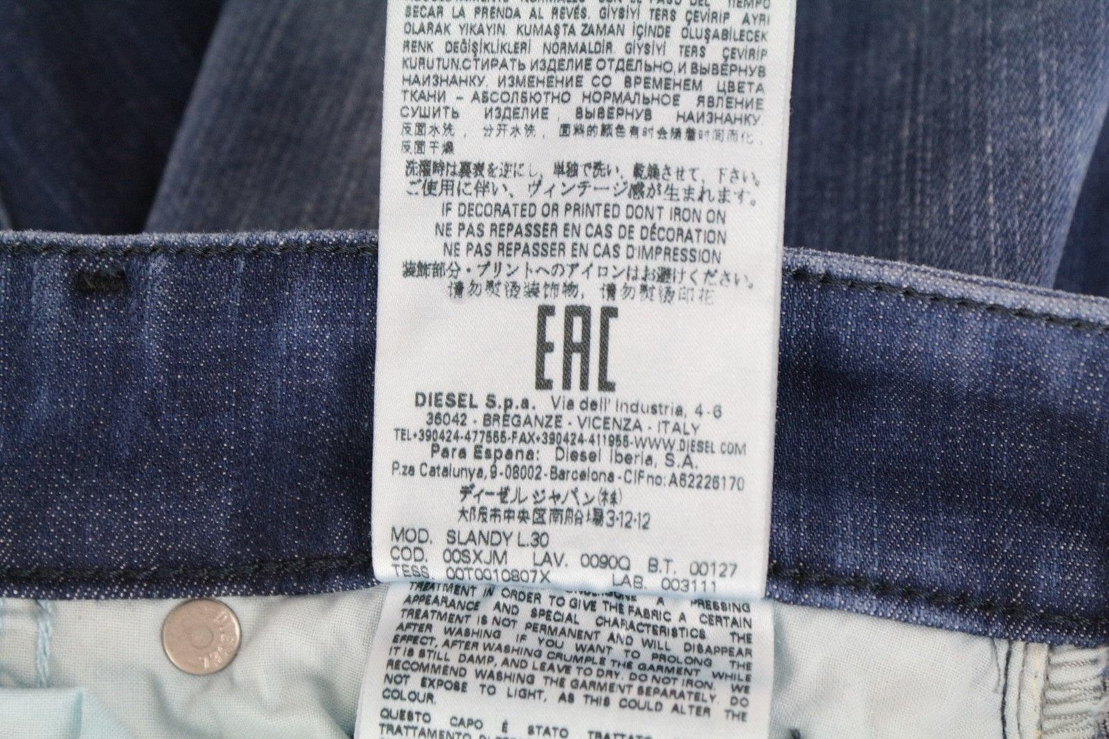 DIESEL Slandy 0090Q Women's W27/L30 Skinny Jeans Super Slim Aged Distressed