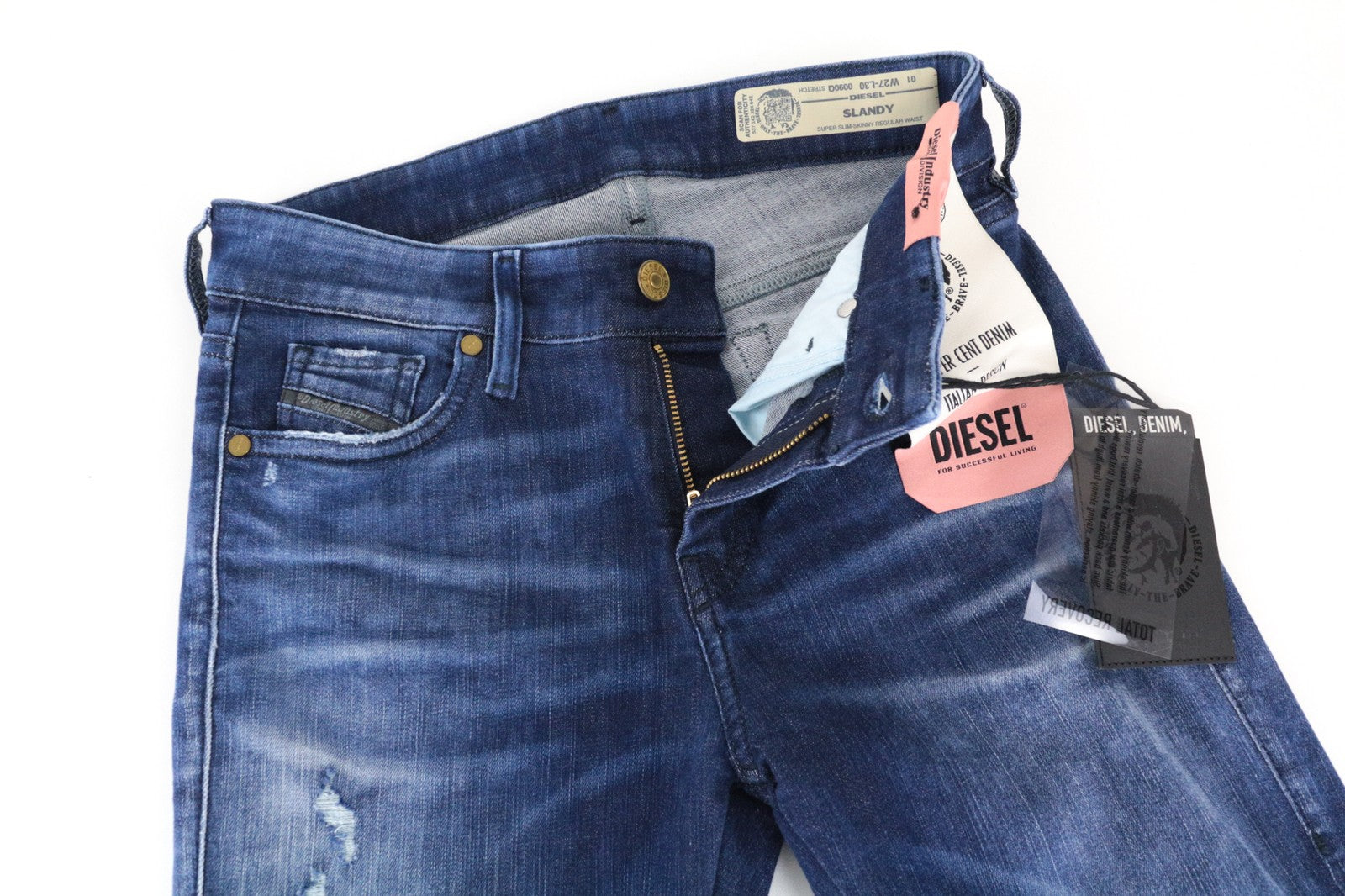 DIESEL Slandy 0090Q Women's W27/L30 Skinny Jeans Super Slim Aged Distressed