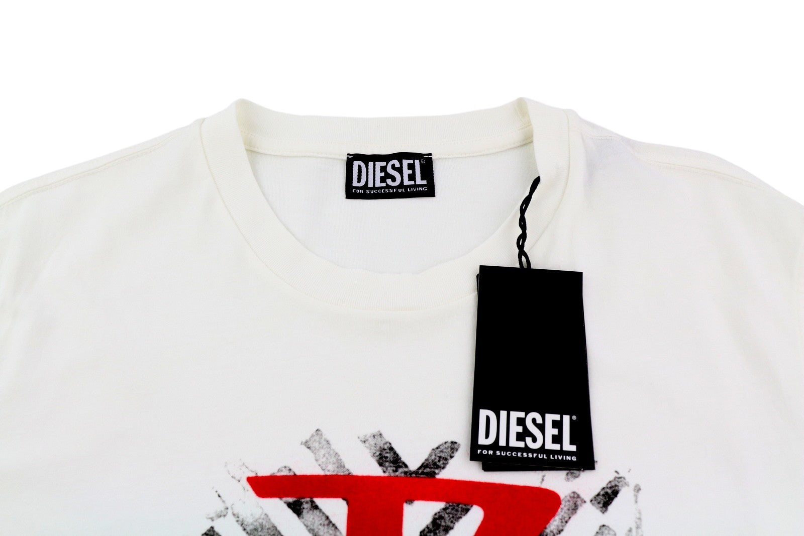DIESEL T-Diegor-C16 Mens T-Shirt L Off White Short Sleeve Crew Neck  Tricot