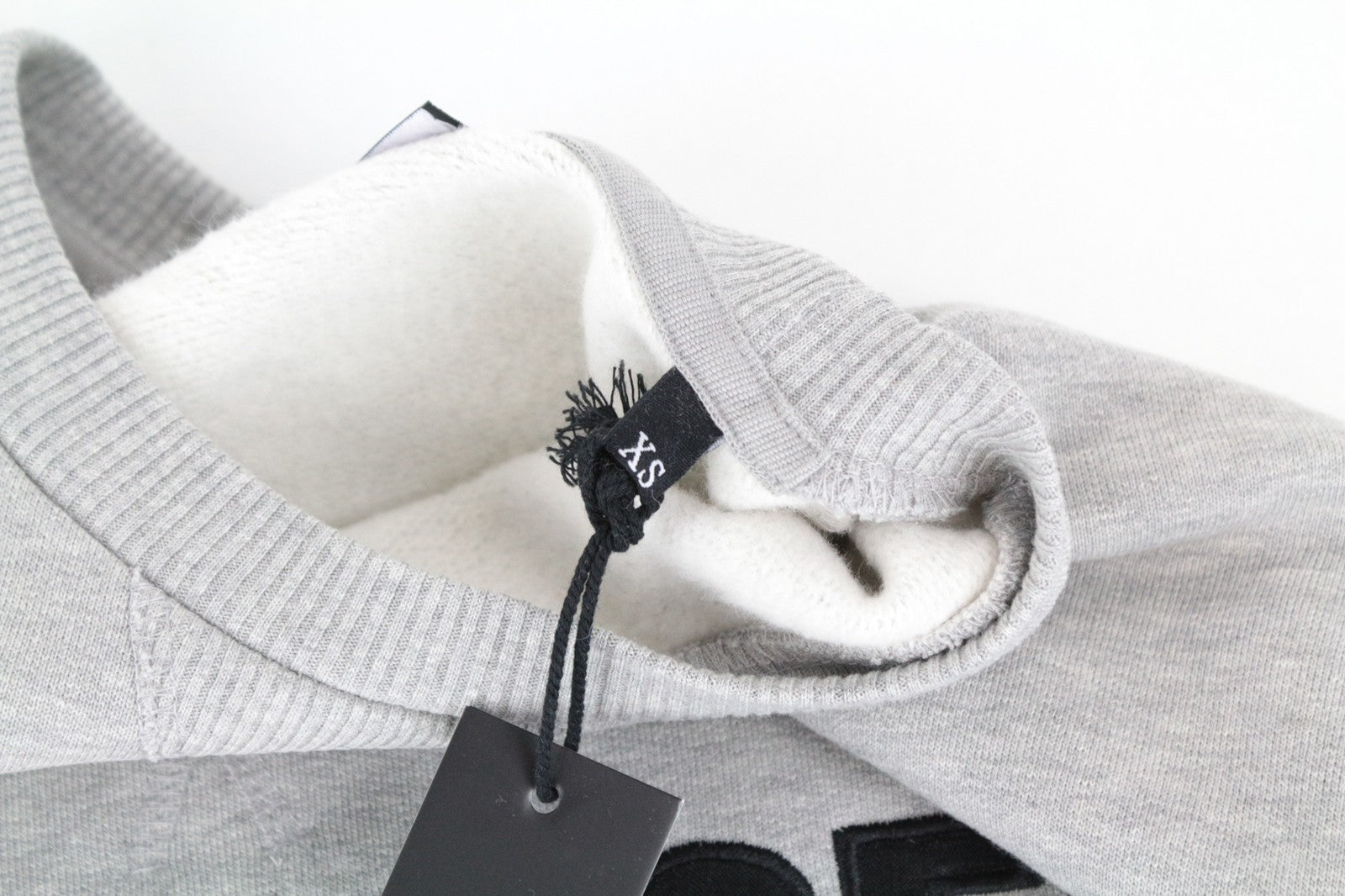 DIESEL F-ARAP FELPA Women's XS Light Grey Oversize Crew Sweatshirt Relaxed