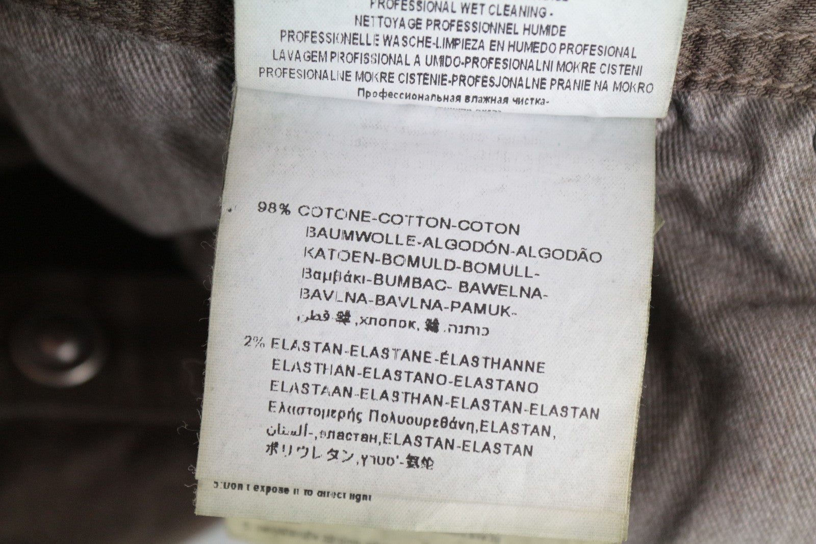 REPLAY Grover Men's W30/L32 Brown Bull Denim Straight Jeans Stretch Buttoned