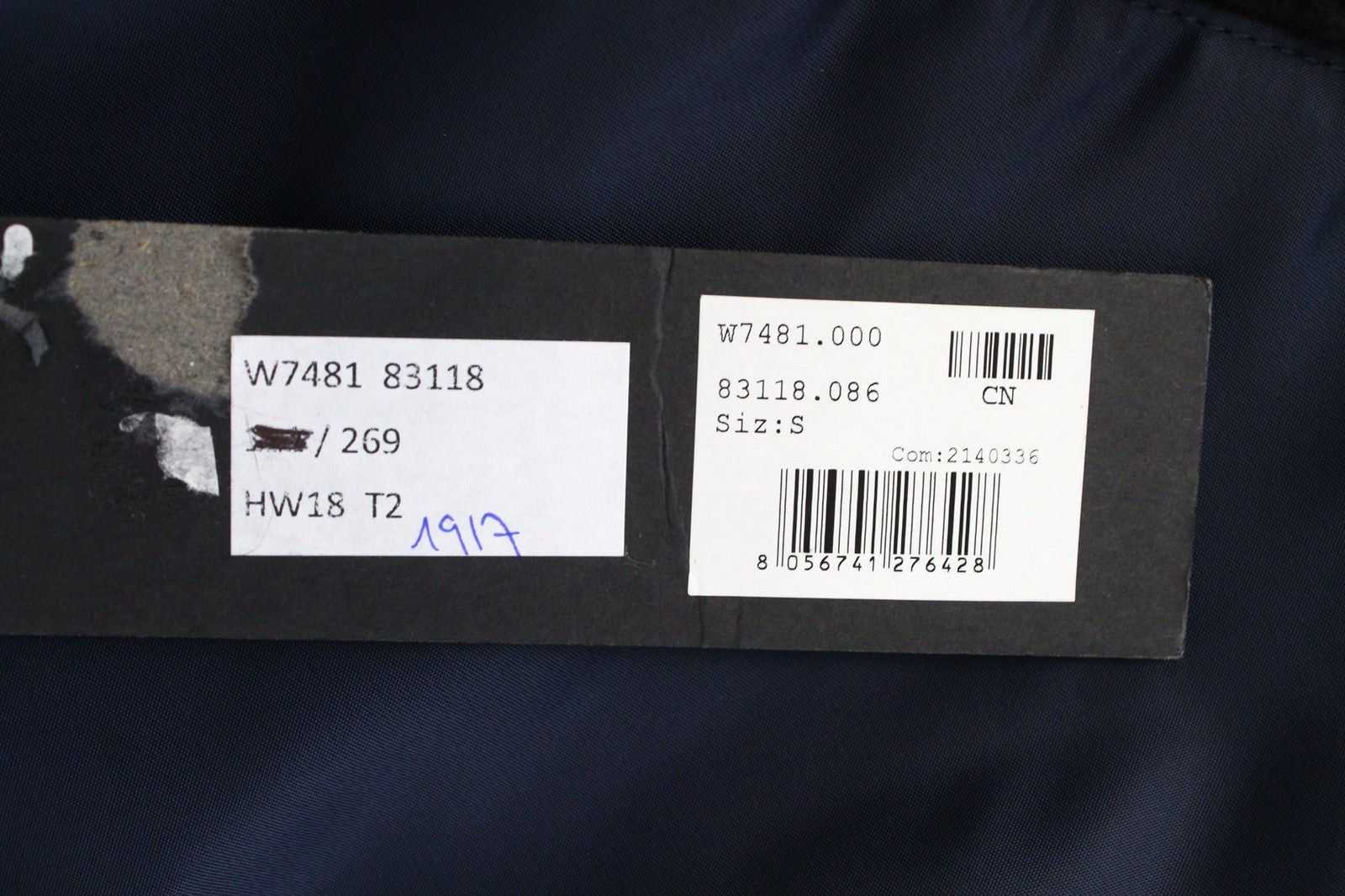 REPLAY Women's Jacket S Deep Blue Nylon Zip Regular Length Faux Fur Collar