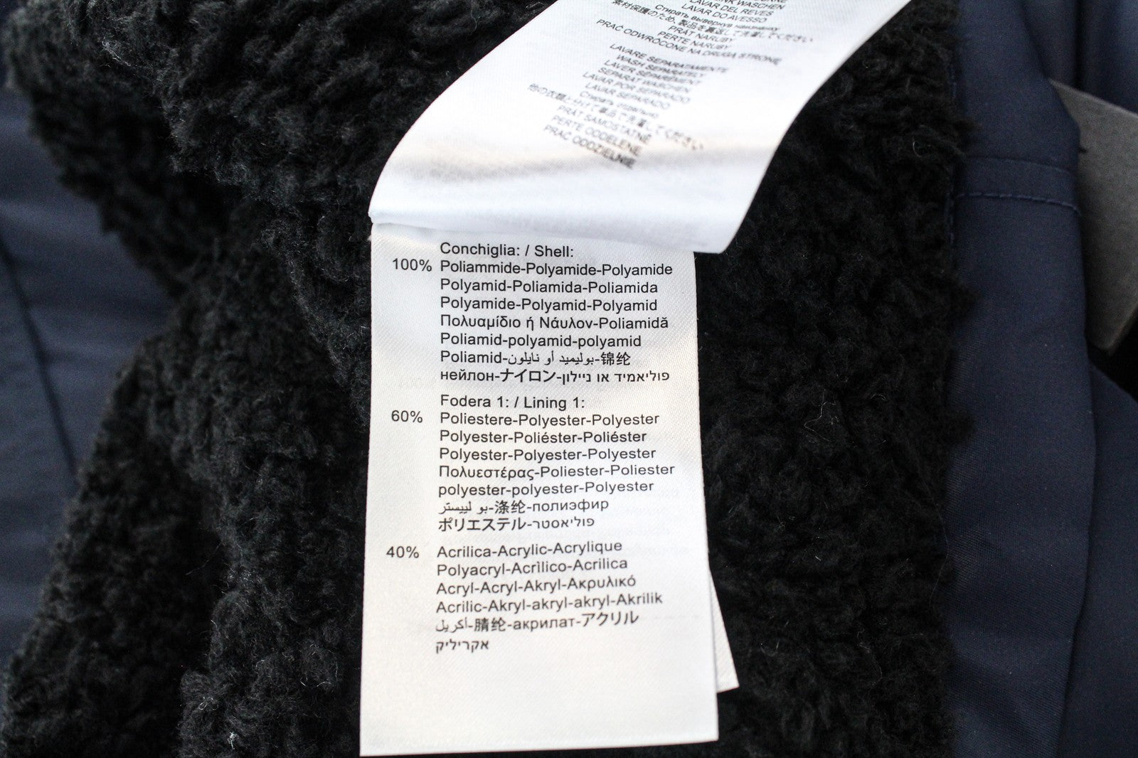 REPLAY Women's Jacket S Deep Blue Nylon Zip Regular Length Faux Fur Collar