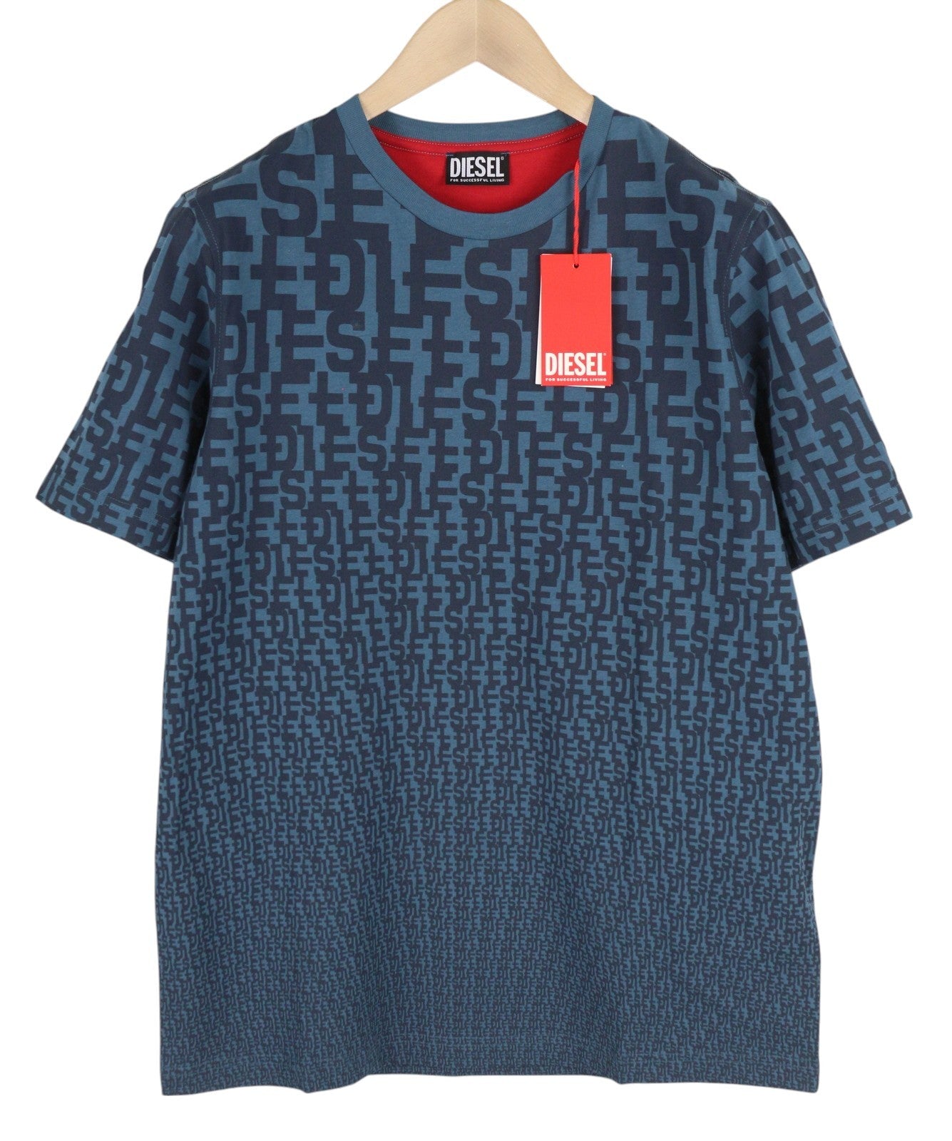DIESEL T-Just-Mon Mens T-Shirt M Blue Short Sleeve Crew Neck Tricot RRP€125