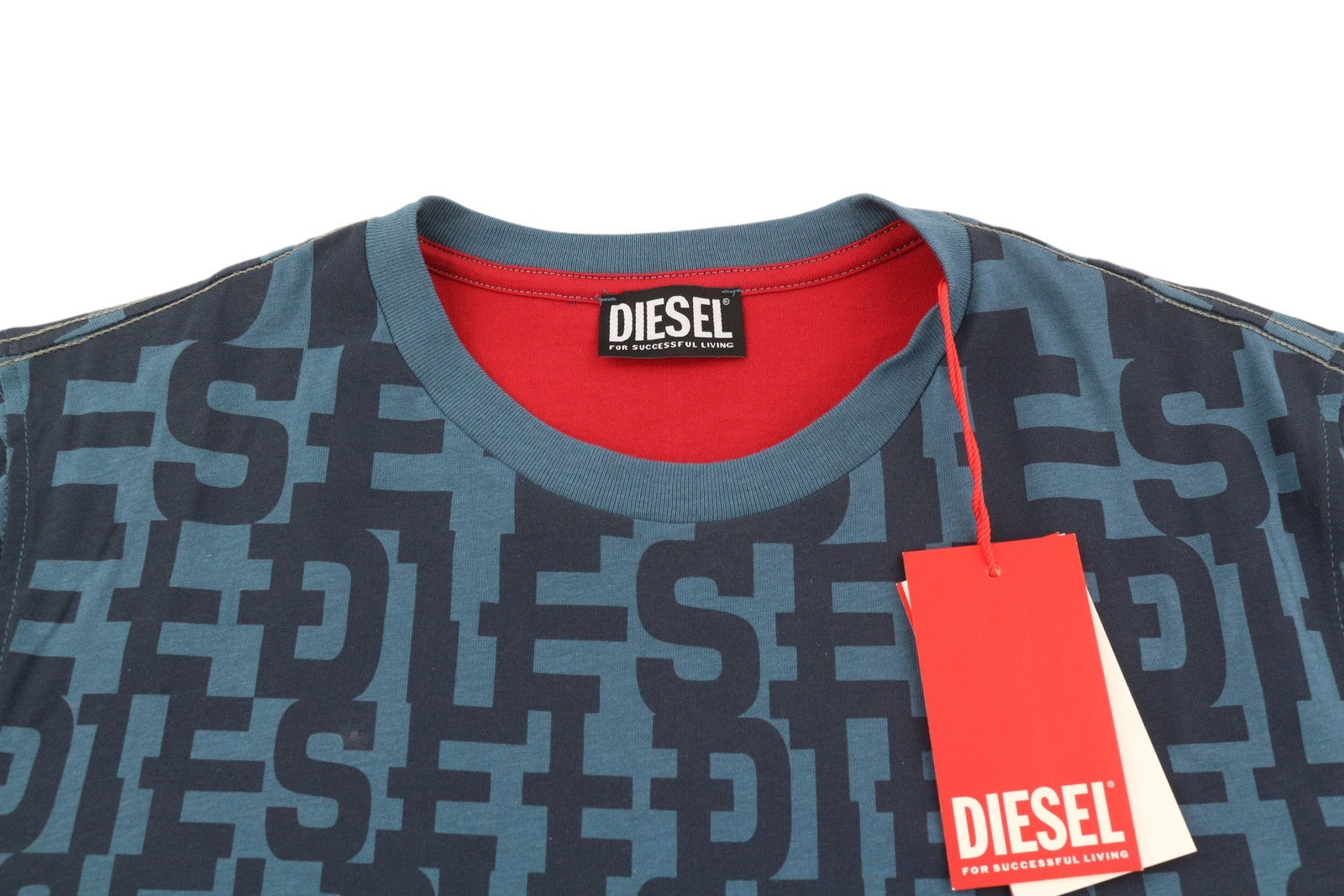 DIESEL T-Just-Mon Mens T-Shirt M Blue Short Sleeve Crew Neck Tricot RRP€125
