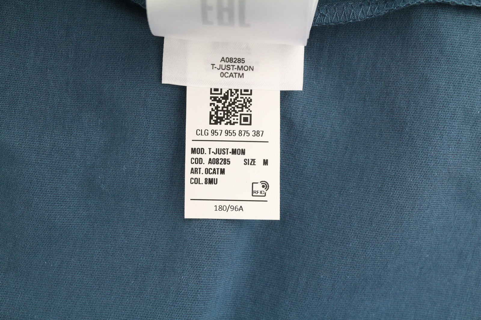 DIESEL T-Just-Mon Mens T-Shirt M Blue Short Sleeve Crew Neck Tricot RRP€125