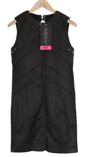 DIESEL D-Floor-SP-NE Women Dress M Sleeveless Zipper Coated Crew Mini RRP€325