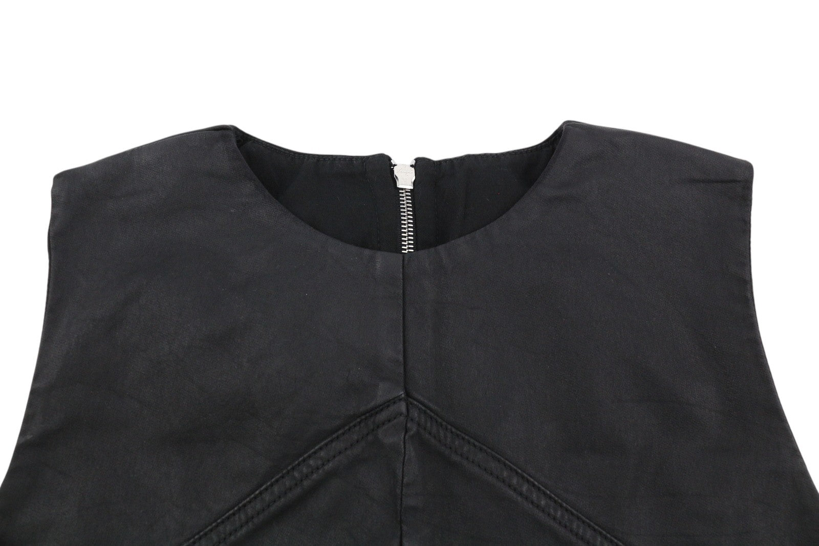 DIESEL D-Floor-SP-NE Women Dress M Sleeveless Zipper Coated Crew Mini RRP€325