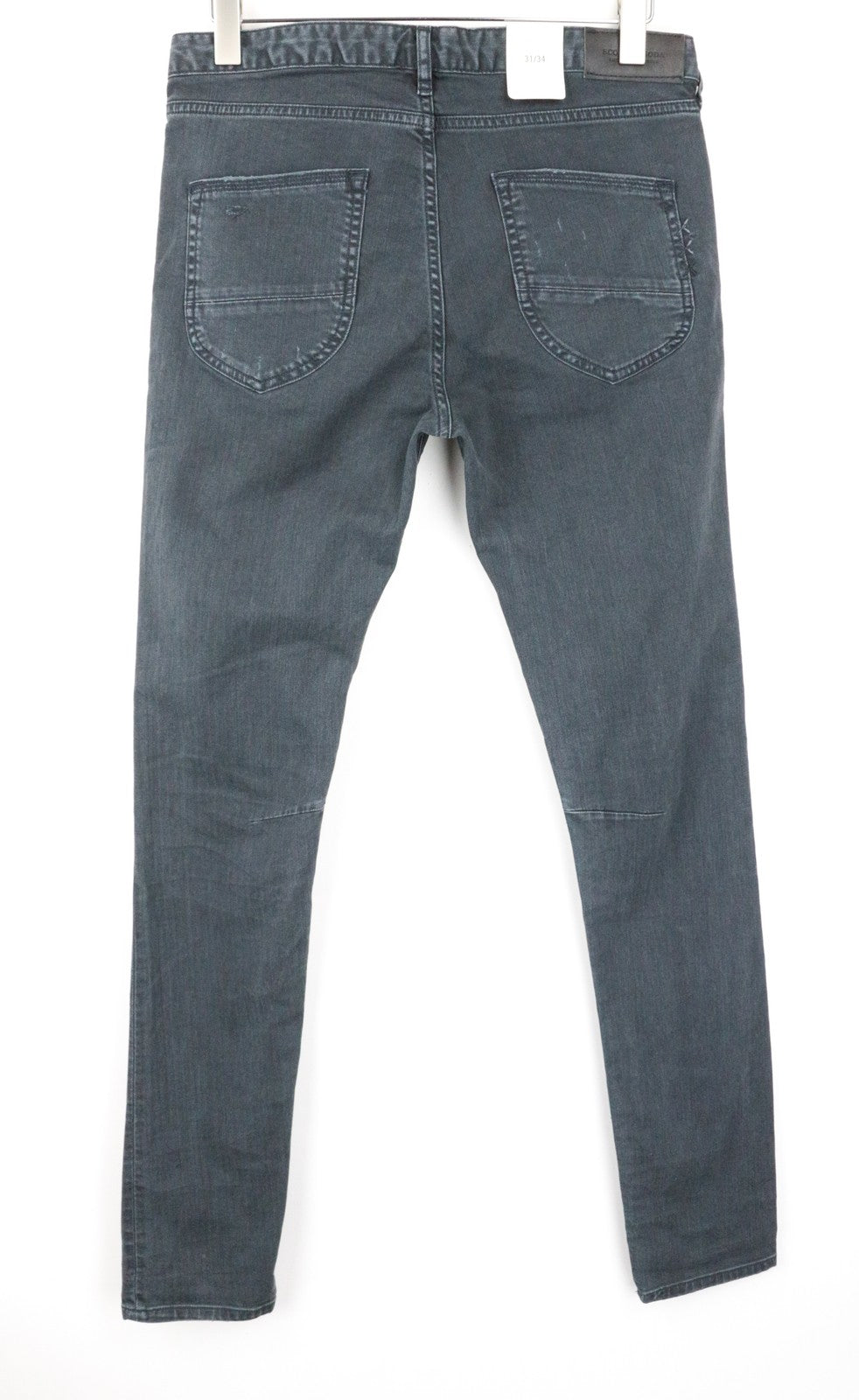 SCOTCH &amp; SODA Pike vyriški pilki aptempti džinsai W31/L34 su plėšytais užtrauktuku ir tampriu audiniu 