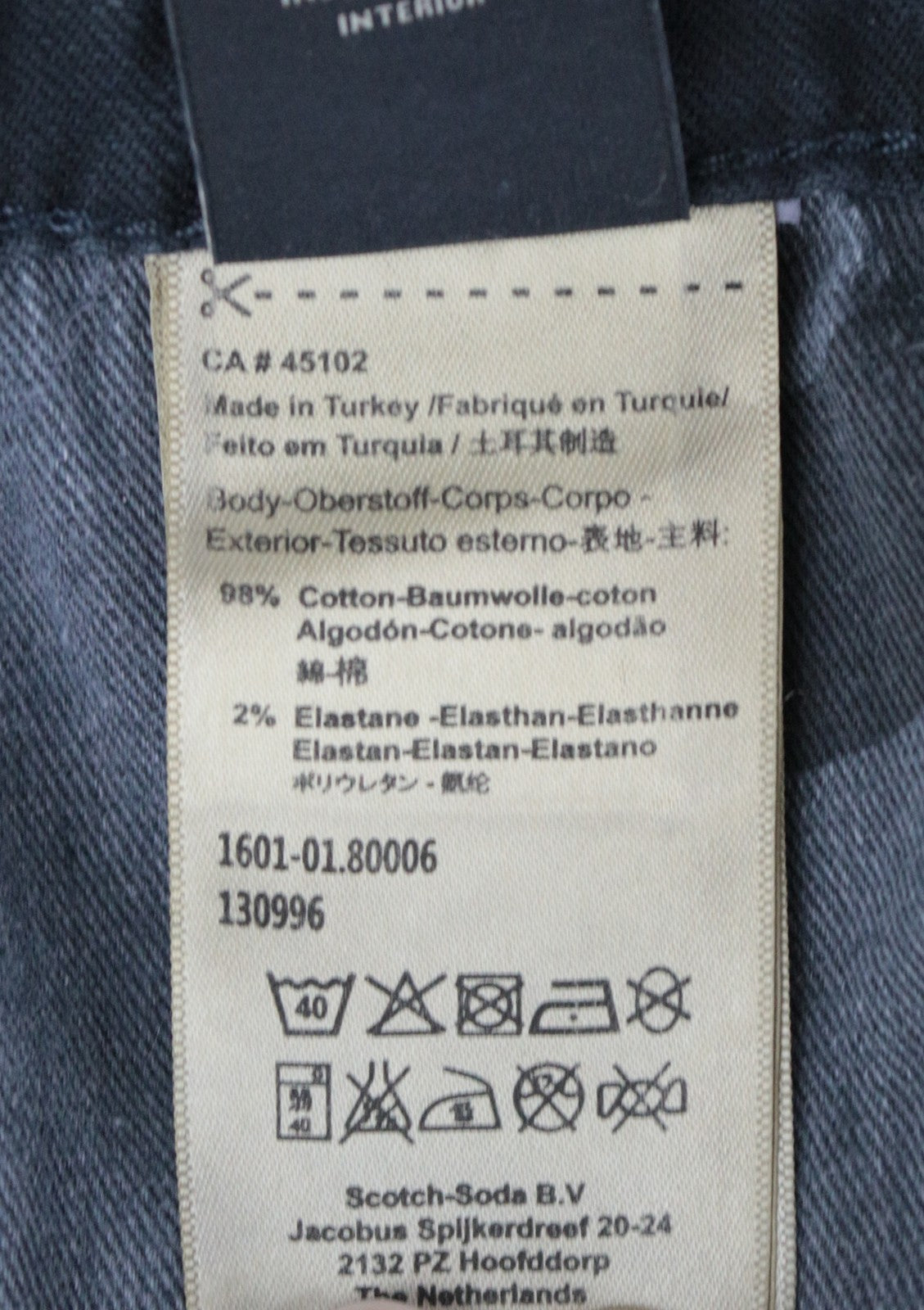 SCOTCH &amp; SODA Pike vyriški pilki aptempti džinsai W31/L34 su plėšytais užtrauktuku ir tampriu audiniu 