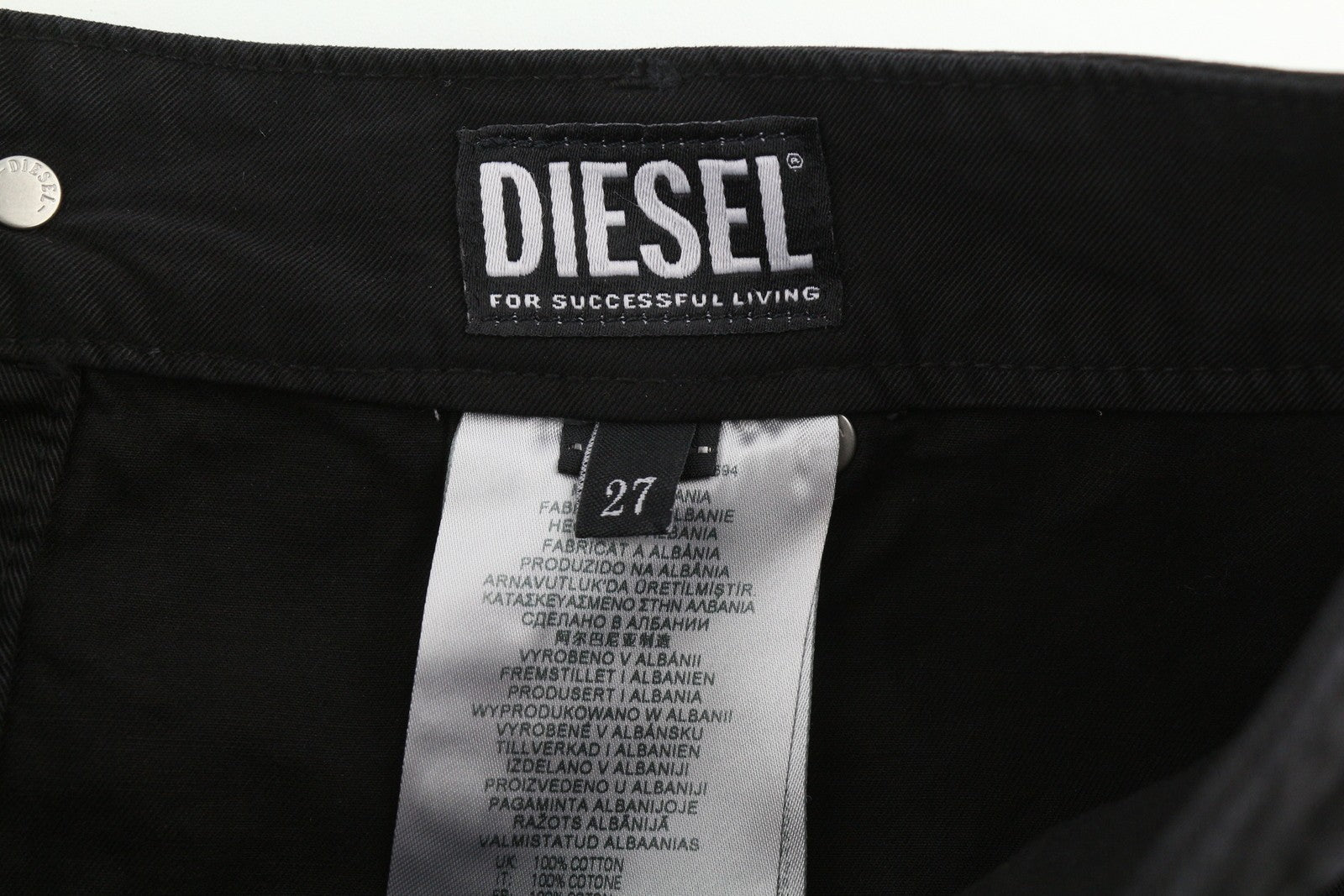 DIESEL O-Beige Women`s Skirt W27 Black Twill Buttoned Pockets  Mini RRP150