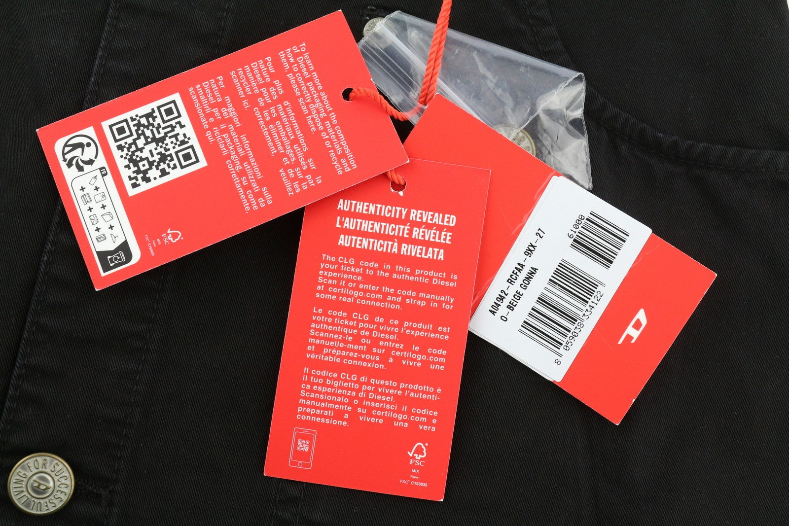 DIESEL O-Beige Women`s Skirt W27 Black Twill Buttoned Pockets  Mini RRP150