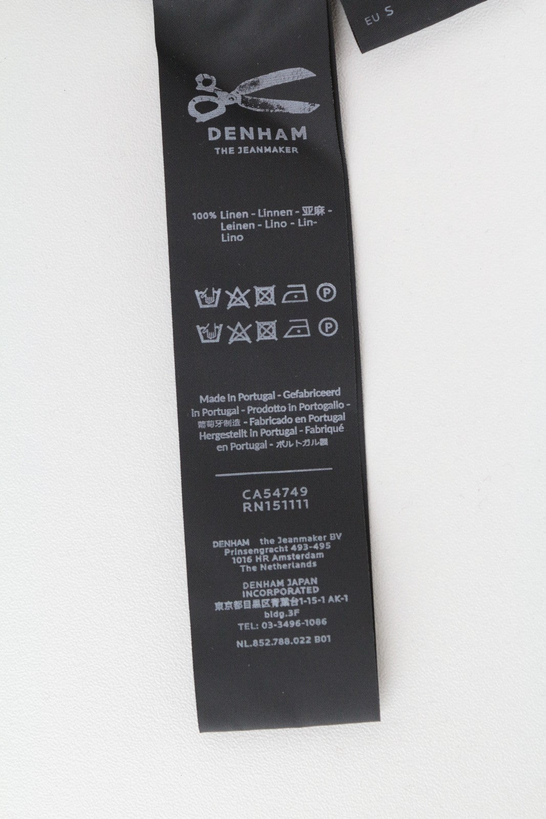 DENHAM Women's Top S Burgundy Linen Jersey Crew Neck Long Sleeve Melange