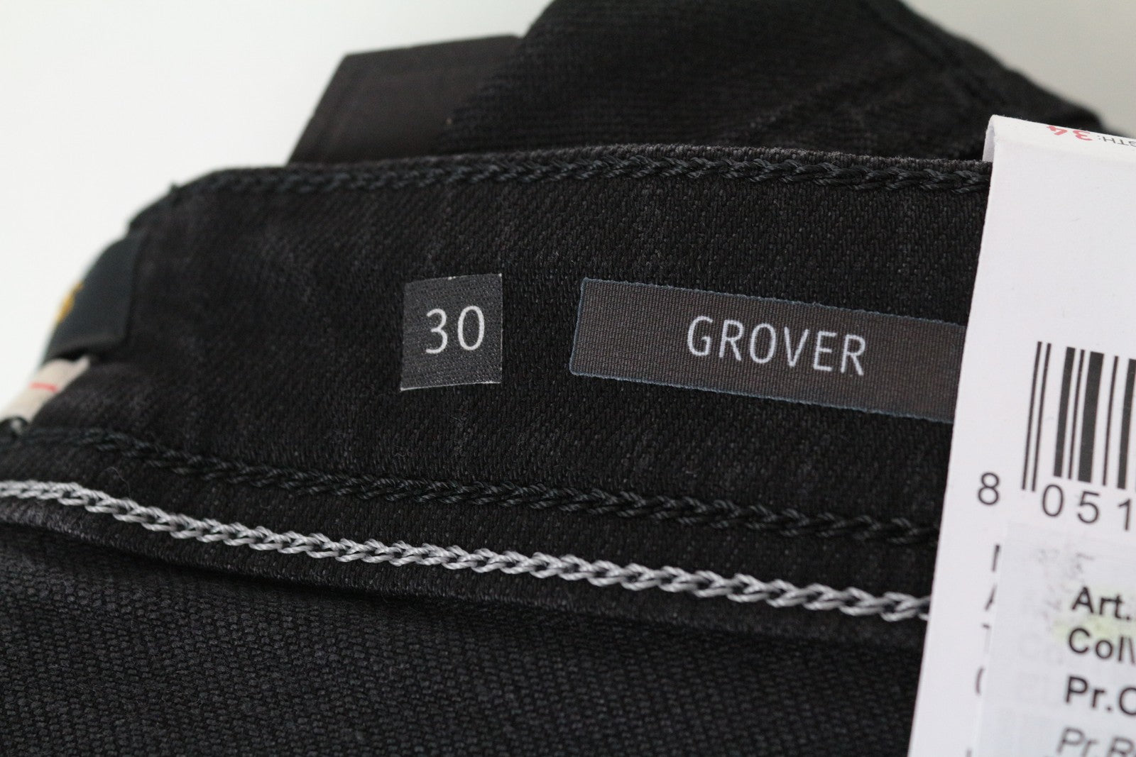 REPLAY Grover Men's W30/L34 Grey Selvedge Straight Jeans Stretch Button Fly