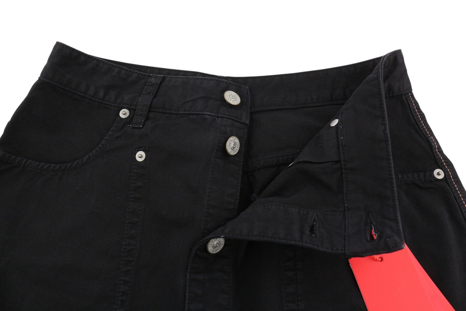 DIESEL O-Beige Women`s Skirt W29 Black Twill Buttoned Pockets  Mini RRP€150