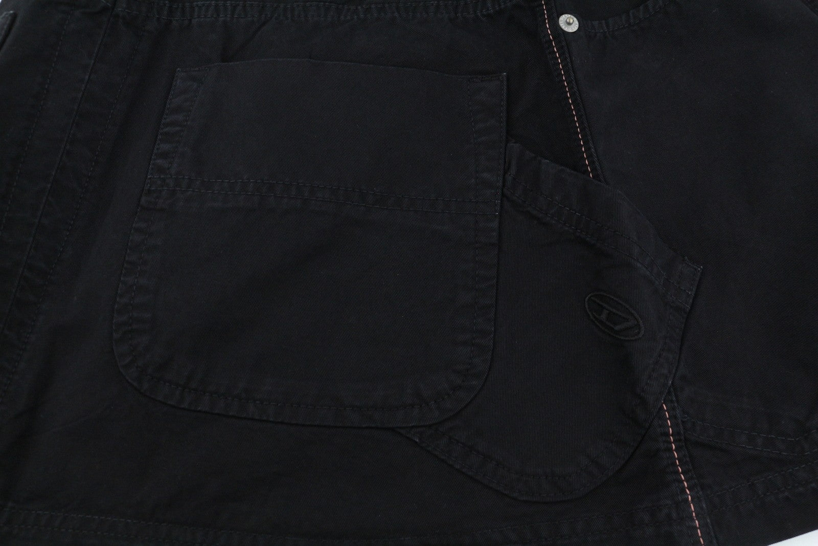 DIESEL O-Beige Women`s Skirt W29 Black Twill Buttoned Pockets  Mini RRP€150