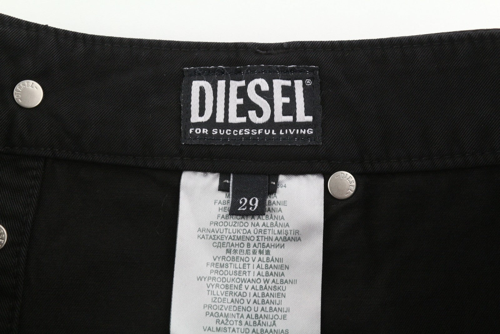 DIESEL O-Beige Women`s Skirt W29 Black Twill Buttoned Pockets  Mini RRP€150