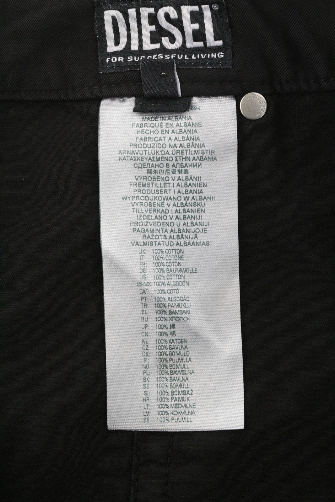 DIESEL O-Beige Women`s Skirt W29 Black Twill Buttoned Pockets  Mini RRP€150