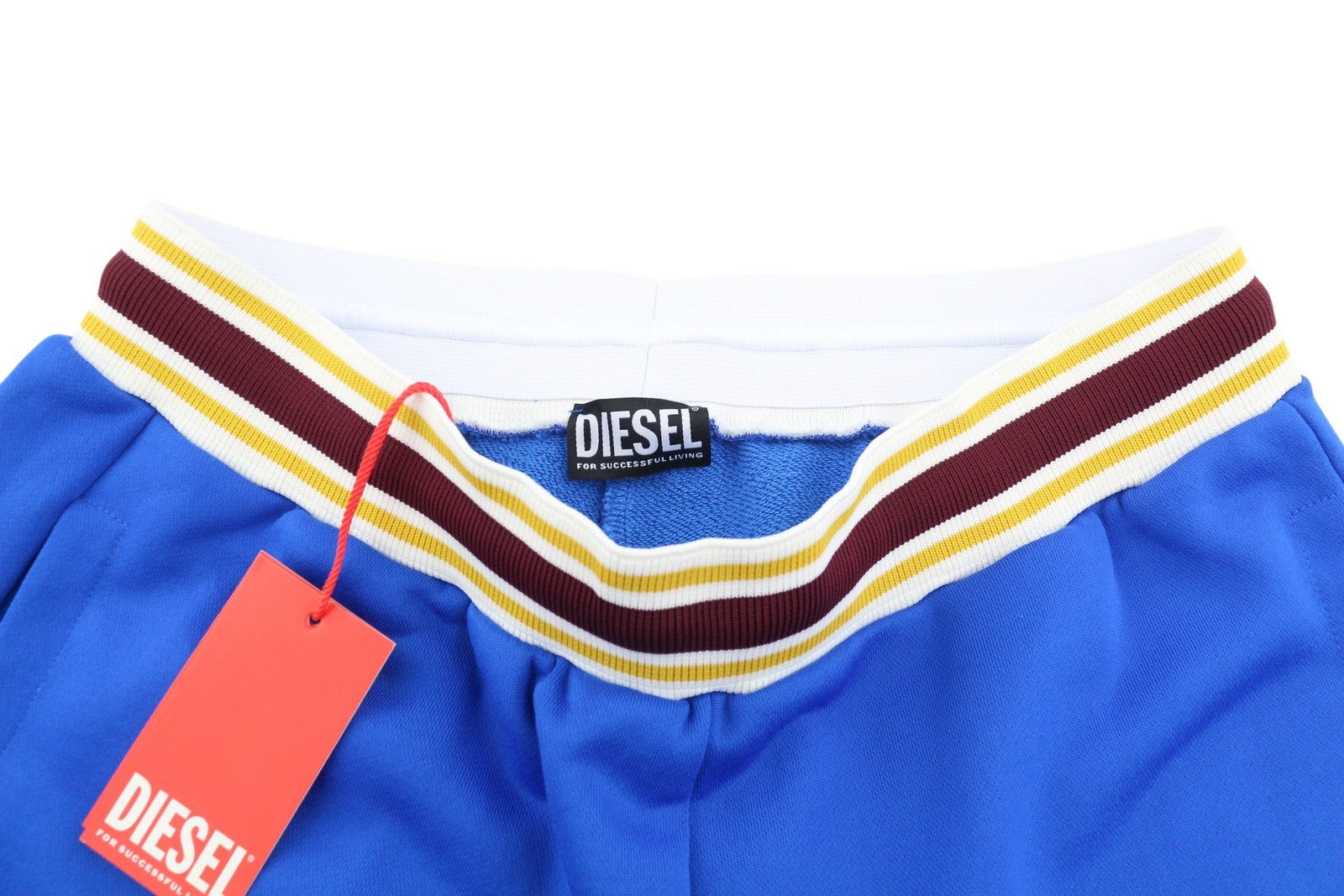 DIESEL P-Bowly Mens Shorts L Blue Elastic Waist Pockets Tricot Sweat RRP€125