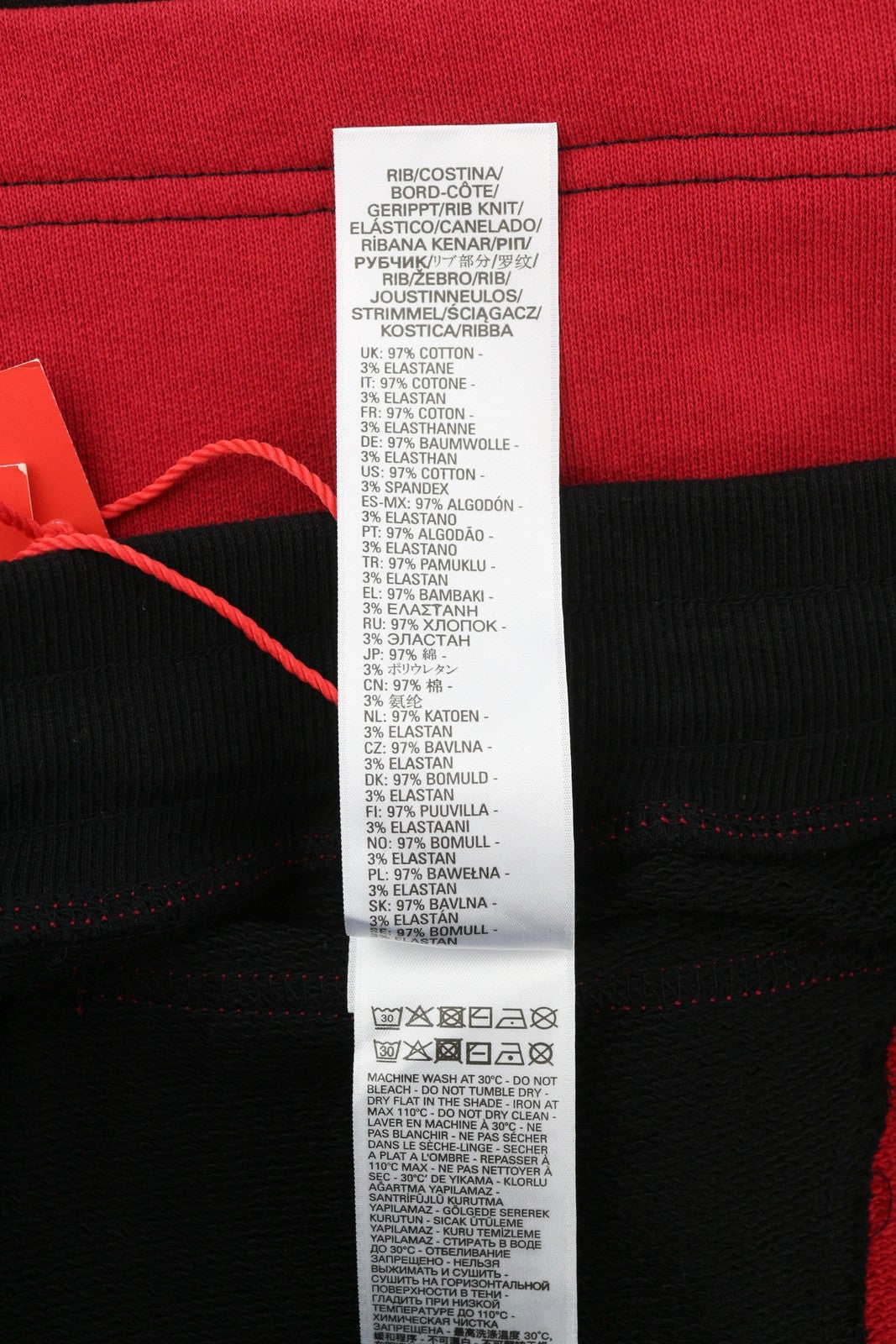 DIESEL P-Mustin Mens Shorts XL Red Printed Sweat Elastic Waist Pocket RRP€125