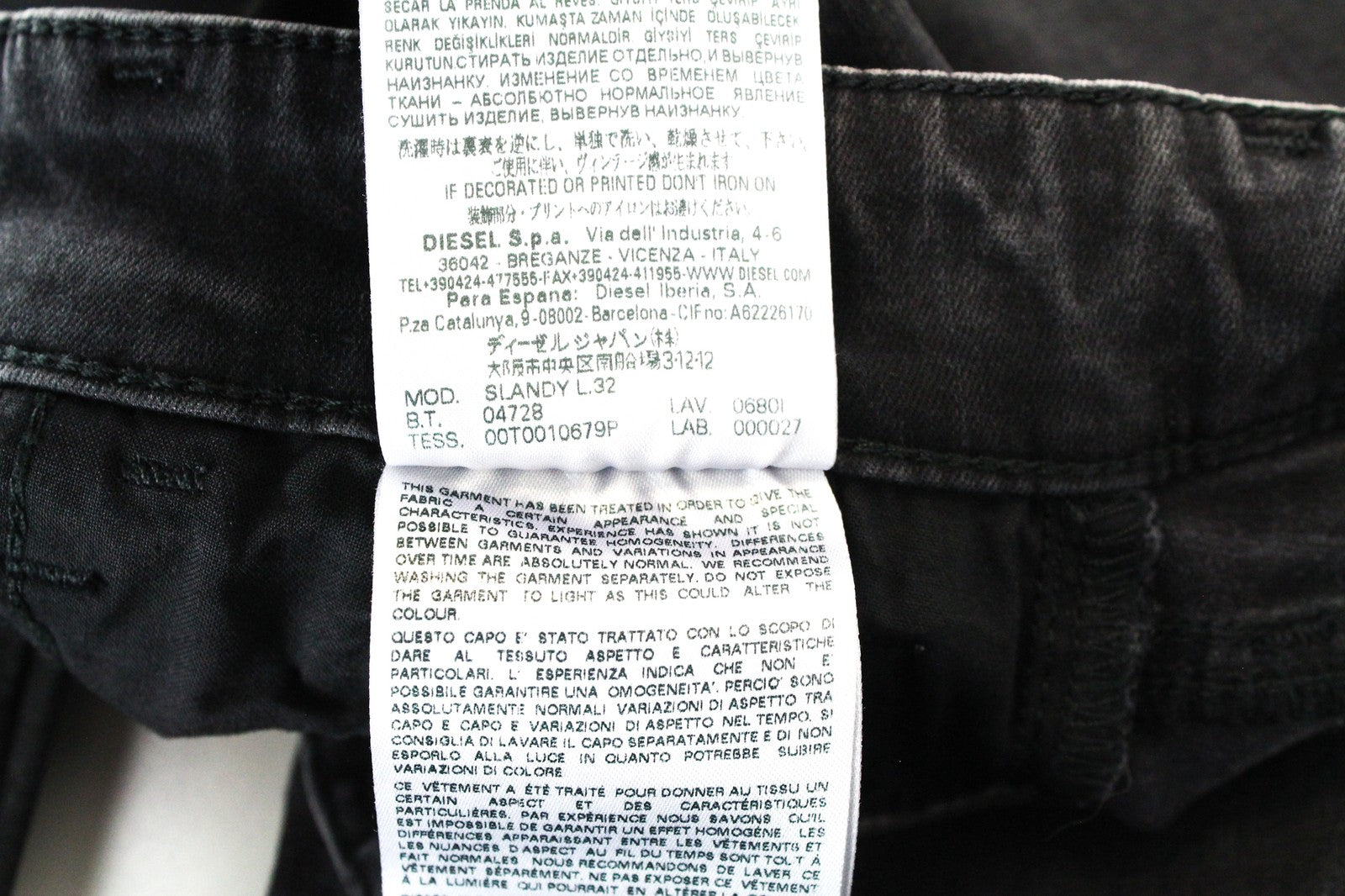 DIESEL Slandy 0680I Women's W23/L32 Super Slim Girls Denim Waist Skinny Fit