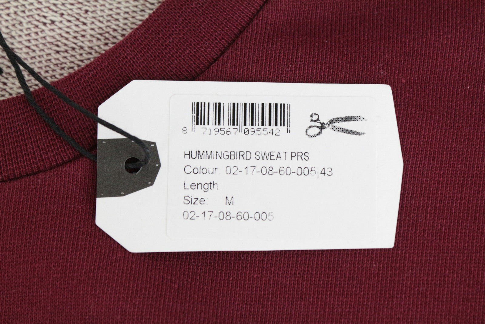 DENHAM Hummingbird Women's 2XS Burgundy Crew Sweatshirt Embroidered Sleeve