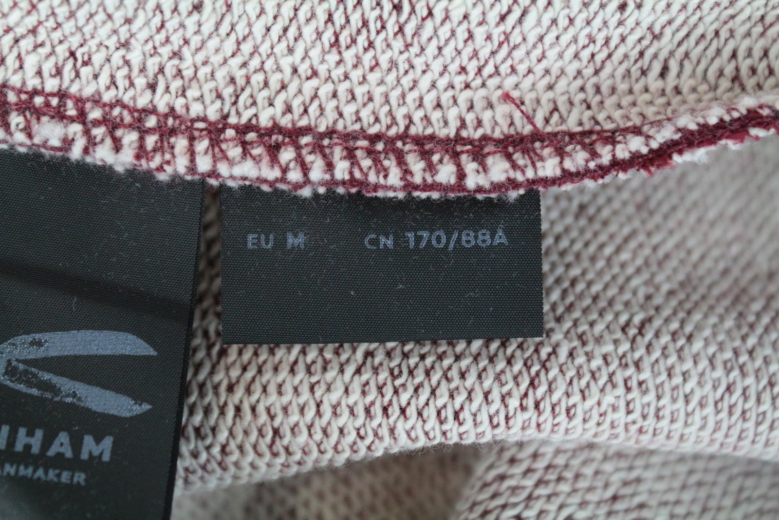 DENHAM Hummingbird Women's 2XS Burgundy Crew Sweatshirt Embroidered Sleeve