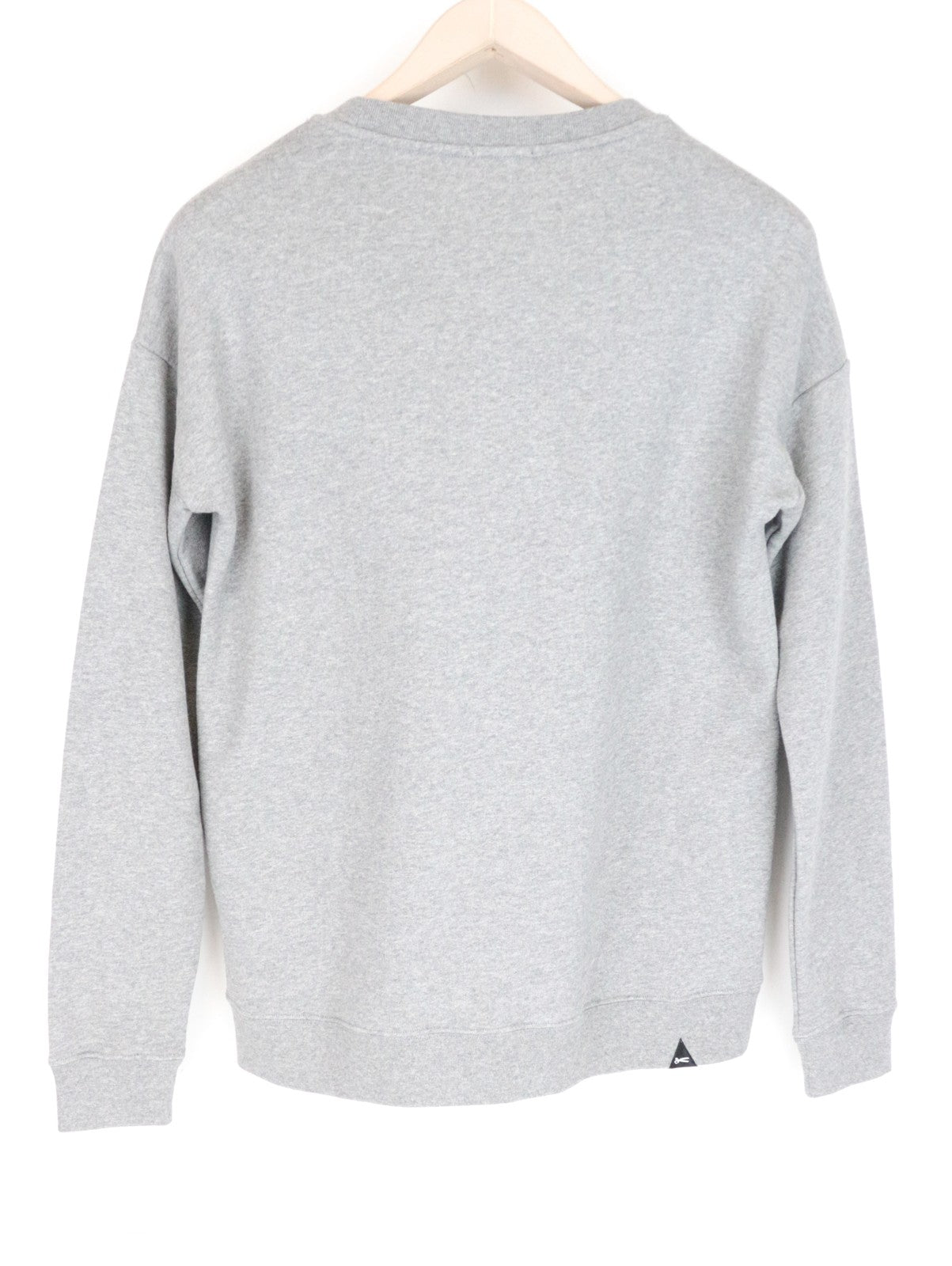 DENHAM Blue City Women's XS Grey Melange Logo Crew Sweatshirt Long Sleeve