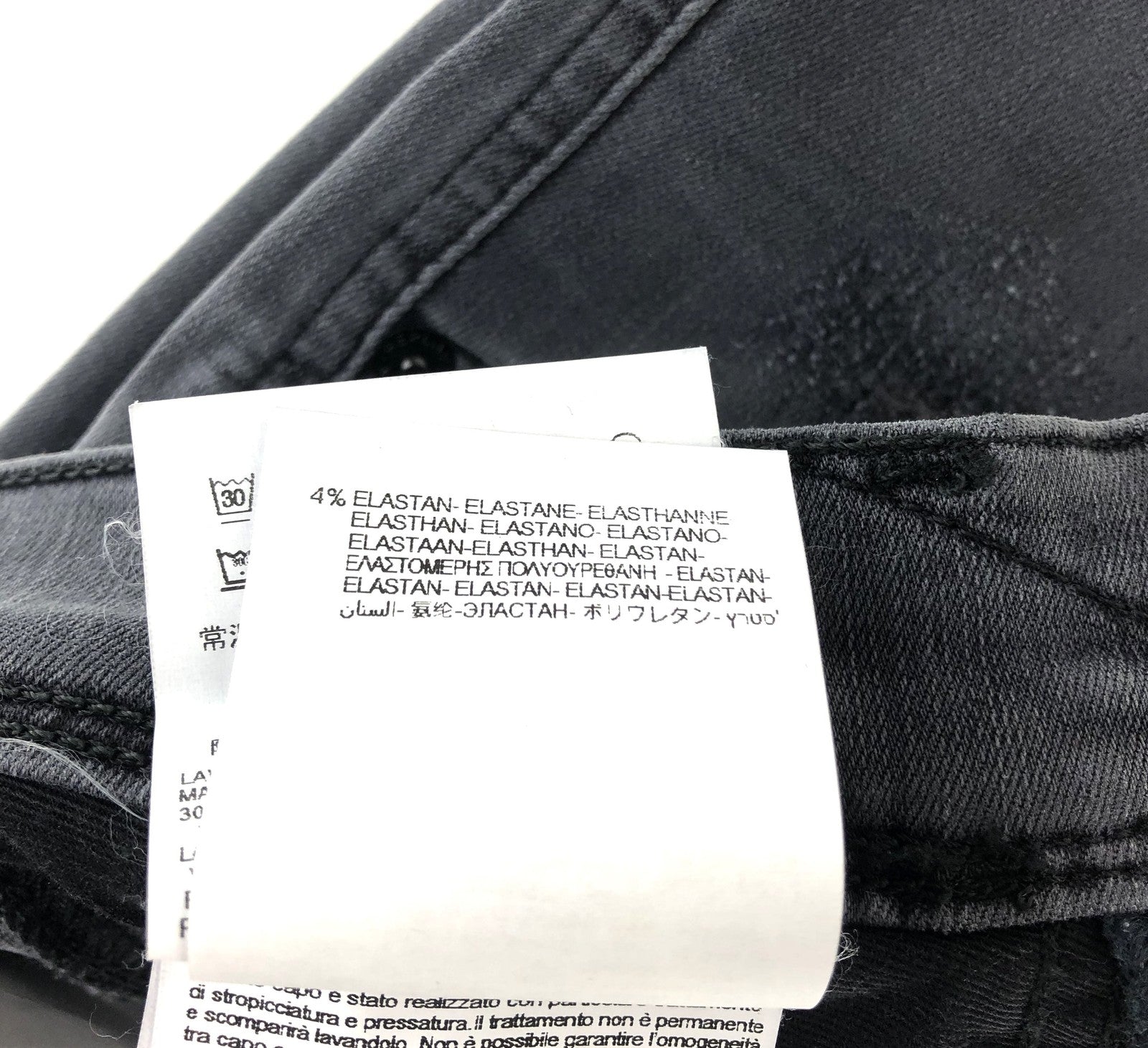 REPLAY Anbass vyriški šviesiai pilki, ploni, tamprūs džinsai su dirbtiniu užtrauktuku, W28/L32 