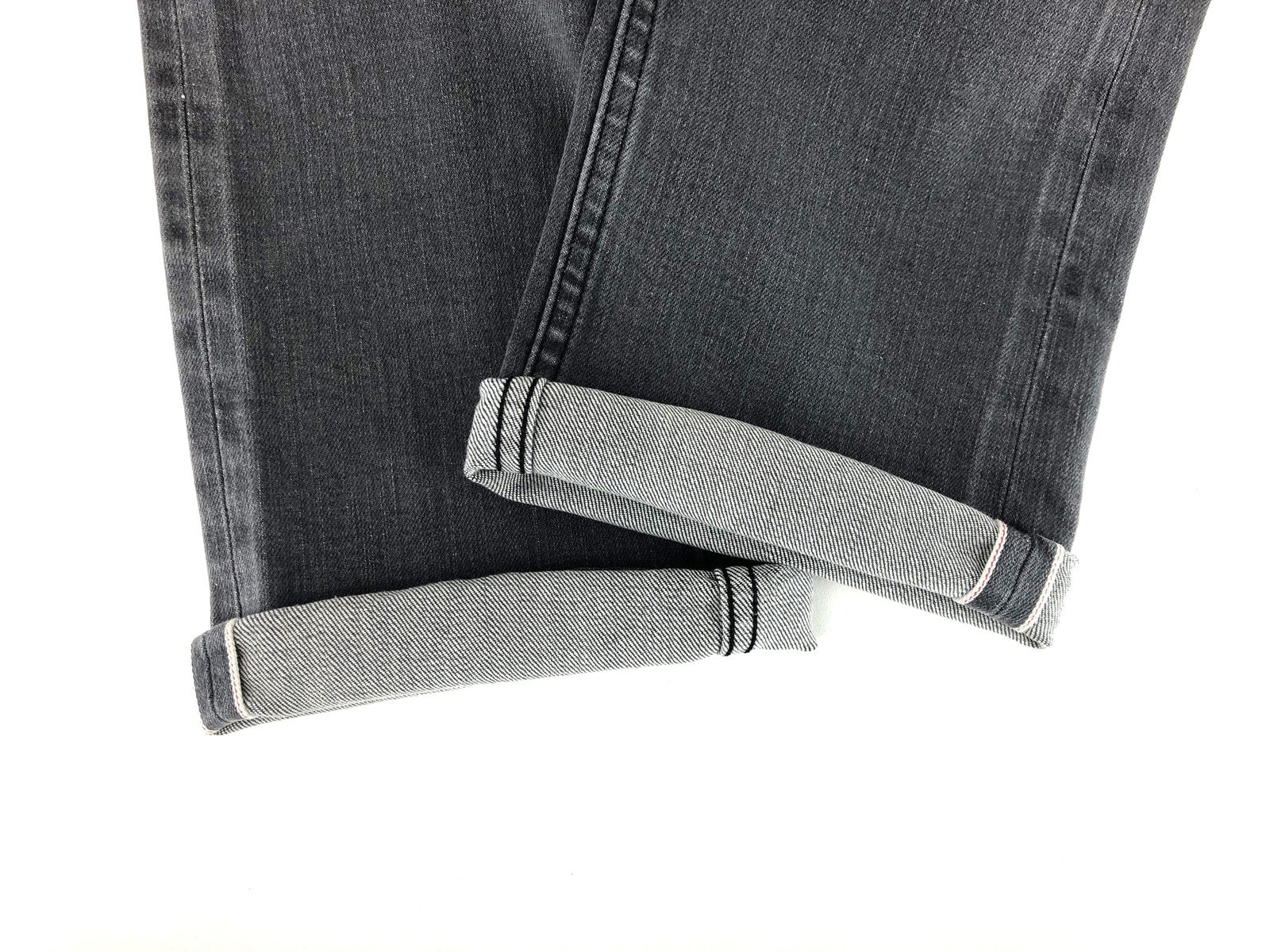 REPLAY Grover Men's W29/L34 Grey Selvedge Straight Jeans Stretch Button Fly