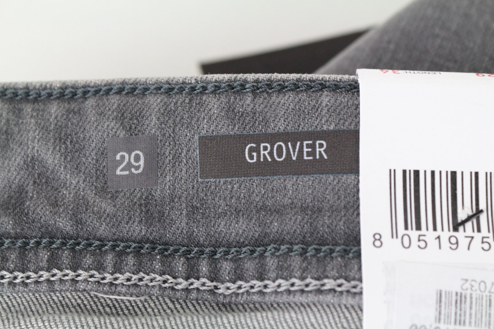 REPLAY Grover Men's W29/L34 Grey Selvedge Straight Jeans Stretch Button Fly