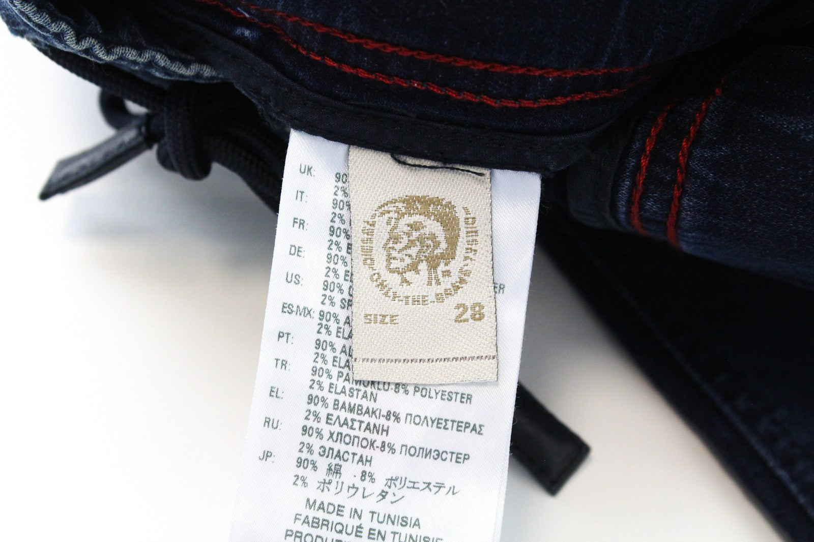 DIESEL Krooley-NE 0687D vyriški W28 siaurėjantys jogginiai sportiniai džinsai mėlyni, kontrastingi 